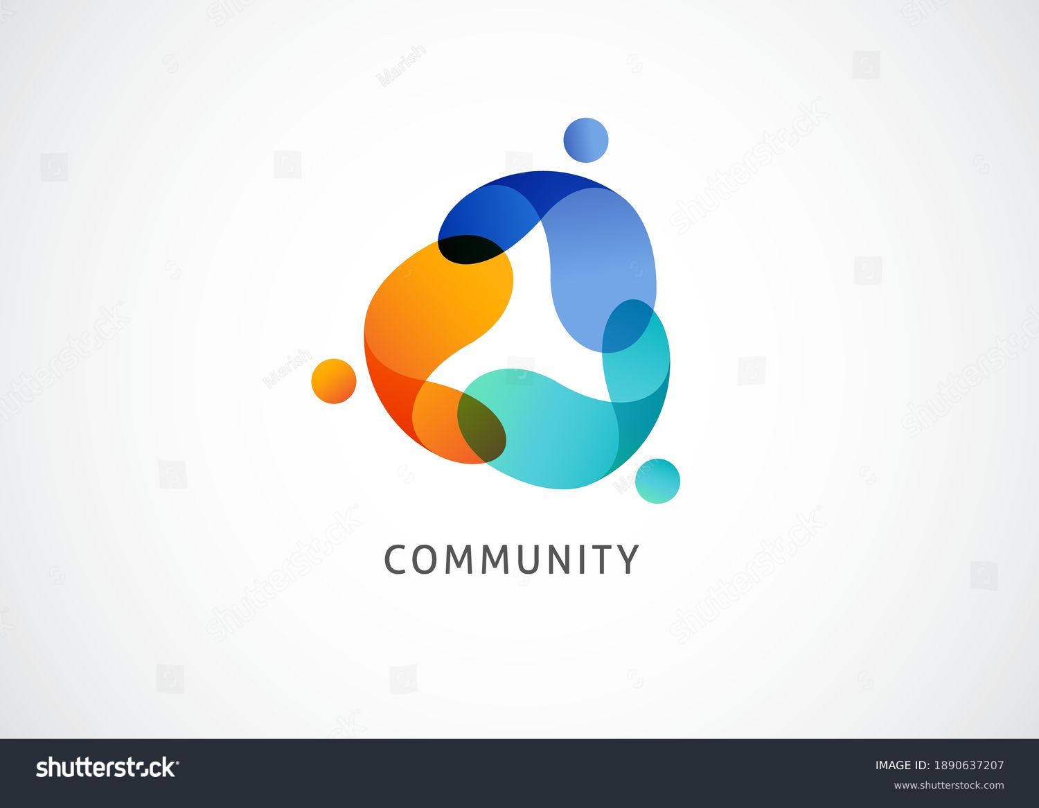 Abstract People symbol, togetherness and community concept design, creative hub, social connection icon, template and logo set #1890637207