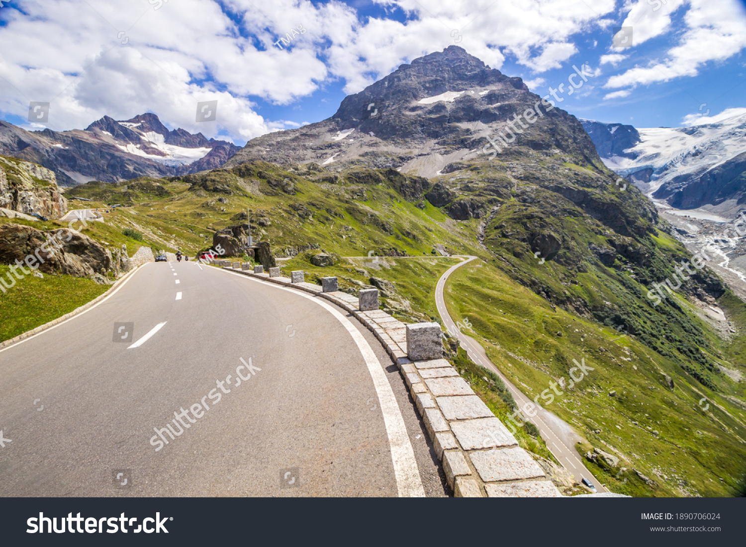 High mountain road through the Susten Pass in the Swiss Alps #1890706024