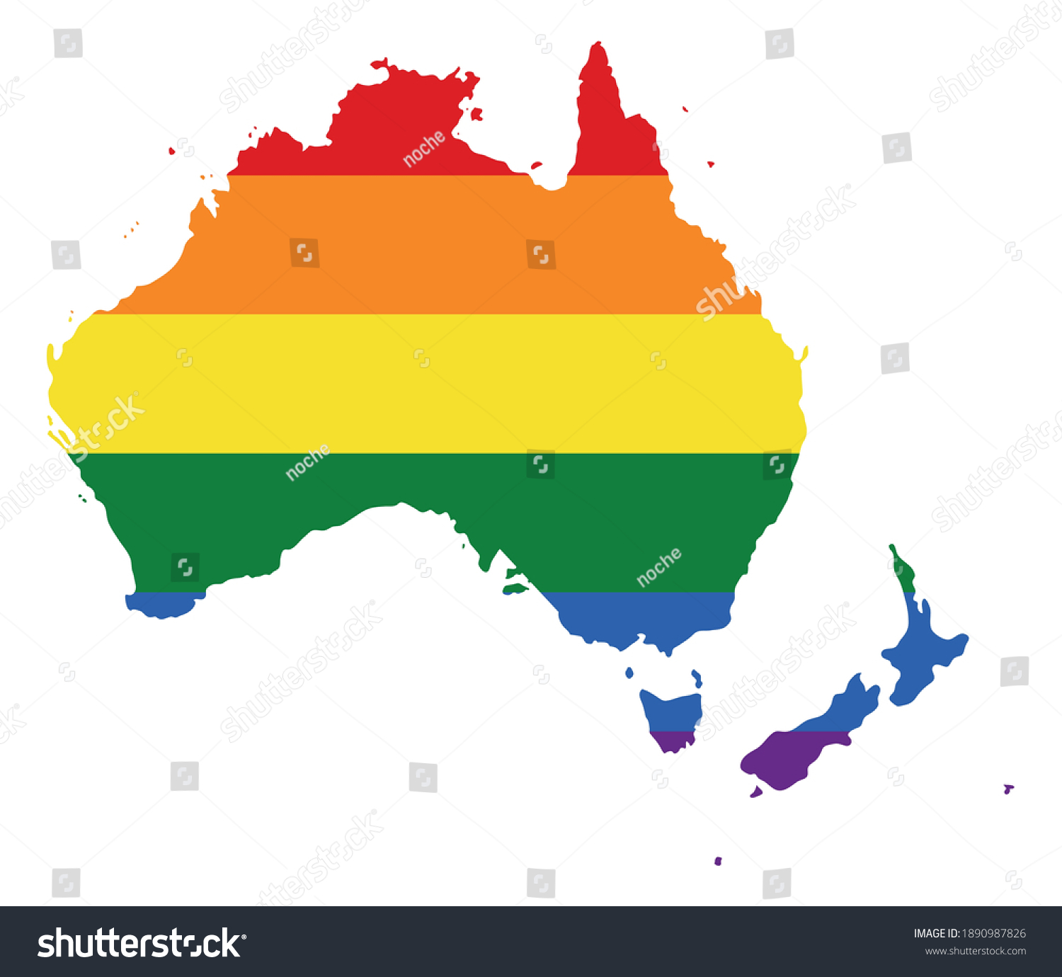 oceania map LGBT flag. gay, lesbian, bisexual - Royalty Free Stock ...