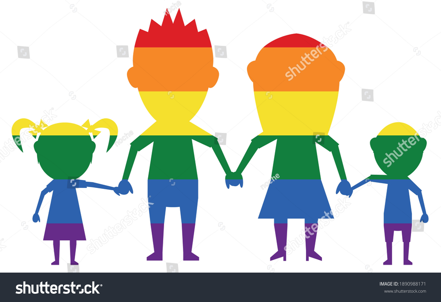 Dolls happy family LGBT flag. gay, lesbian, - Royalty Free Stock Vector ...