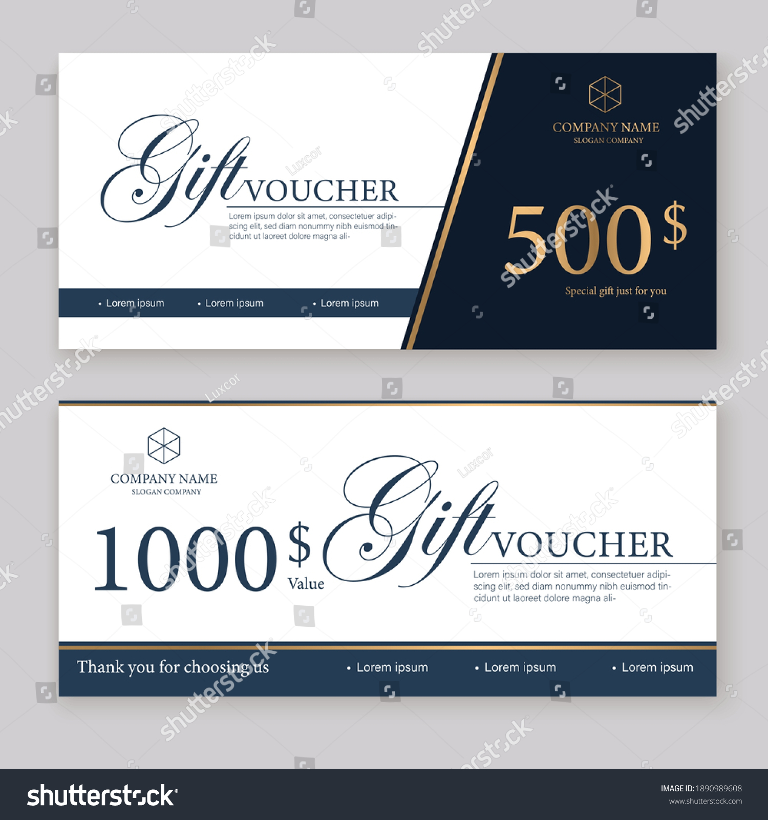 Gift Voucher Template Promotion Sale discount, black and white background #1890989608