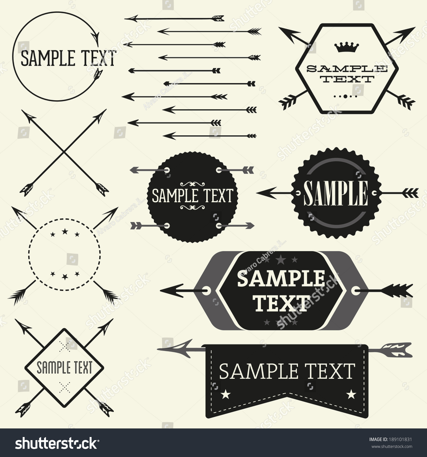 Vector vintage badge and label templates. Great for retro designs #189101831