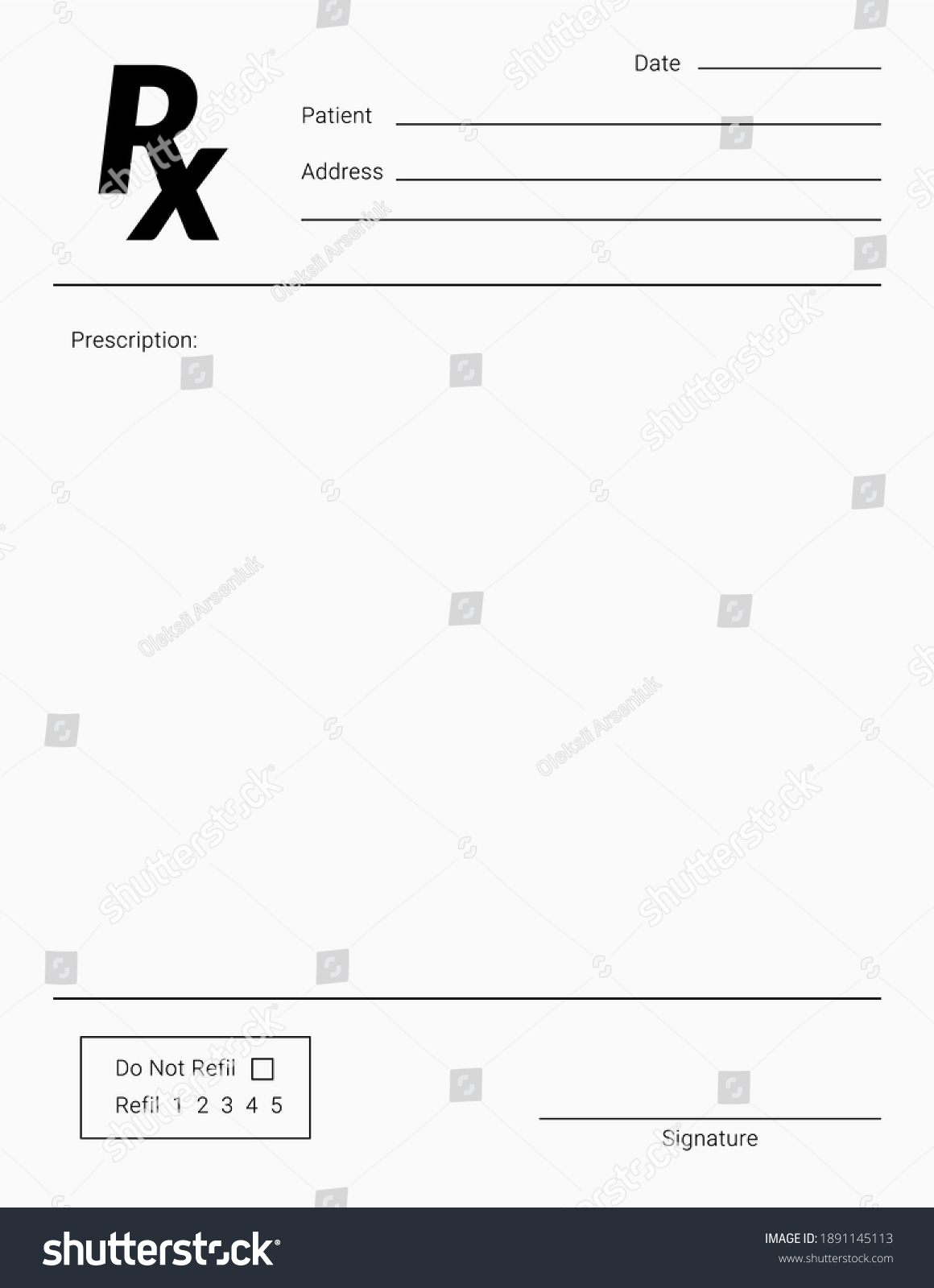 Rx pad template. Medical regular prescription - Royalty Free Stock ...