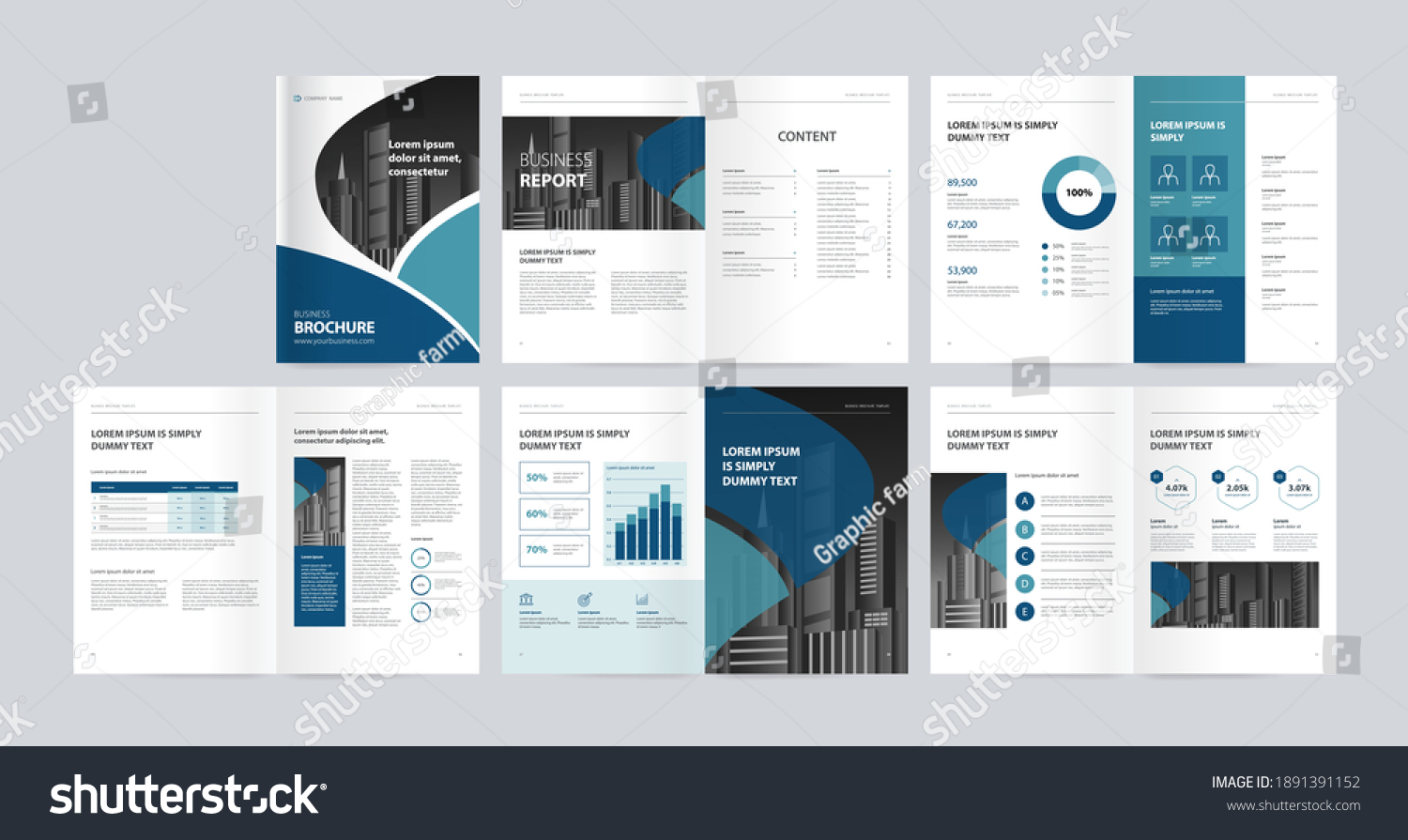 template layout design with cover page for company profile, annual report, brochures, flyers, presentations, leaflet, magazine, book .and a4 size scale for editable. #1891391152