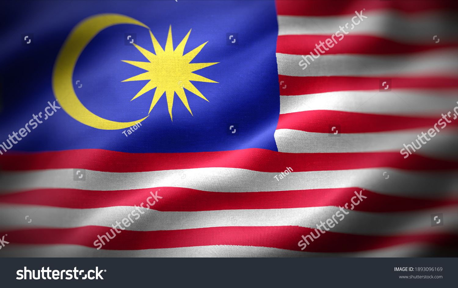 close up waving flag of Malaysia. flag symbols of Malaysia. #1893096169