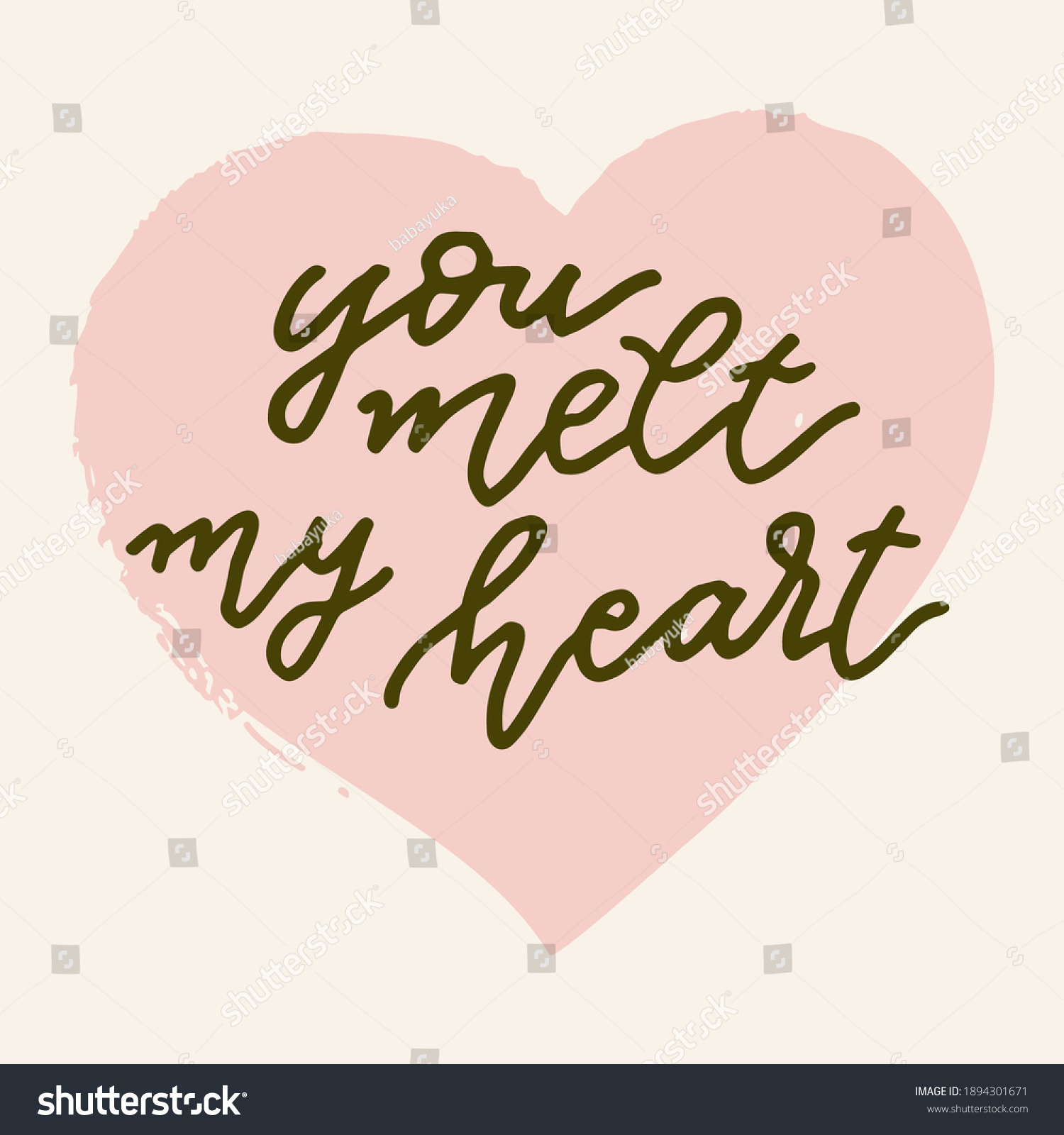 You Melt My Heart.Vector Hand Drawn Valentines - Royalty Free Stock ...