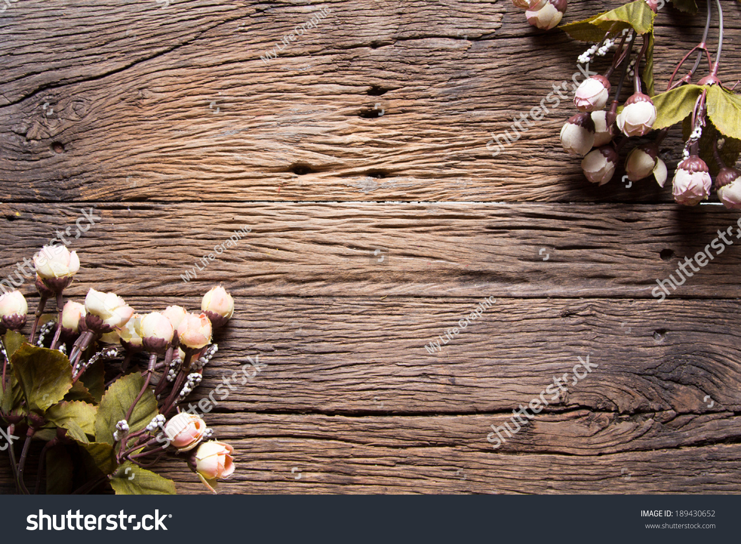 flowers on wooden background  #189430652