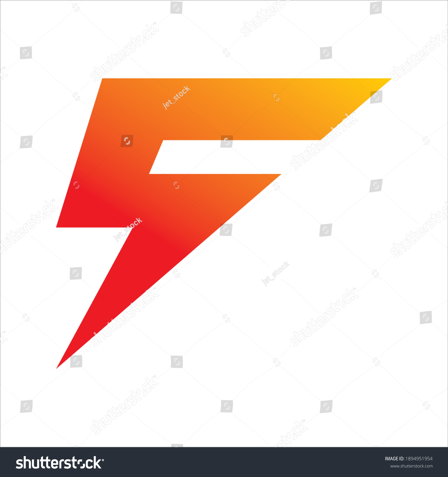 5 letter f lightning logo design - Royalty Free Stock Vector 1894951954 ...