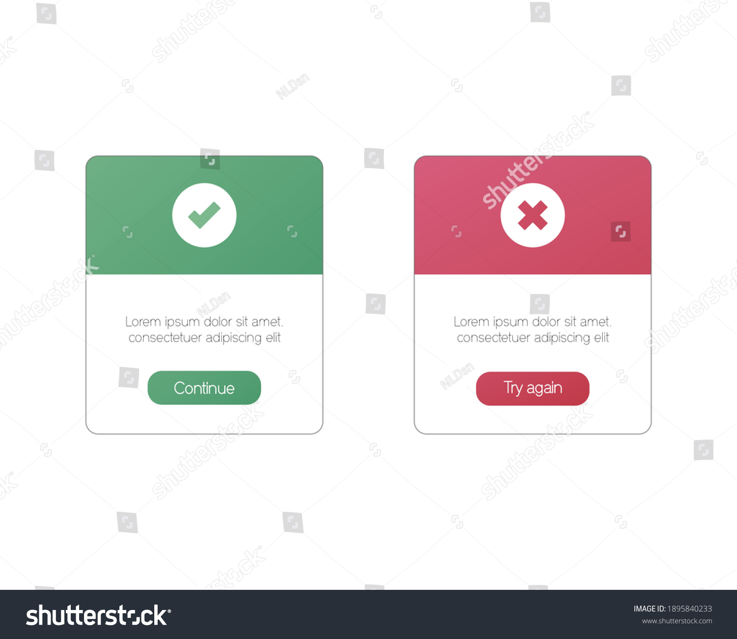 Success, error banners with buttons. Colored - Royalty Free Stock ...