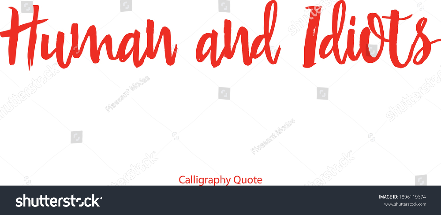 Human and Idiots Handwritten Font Brush Royalty Free Stock Vector