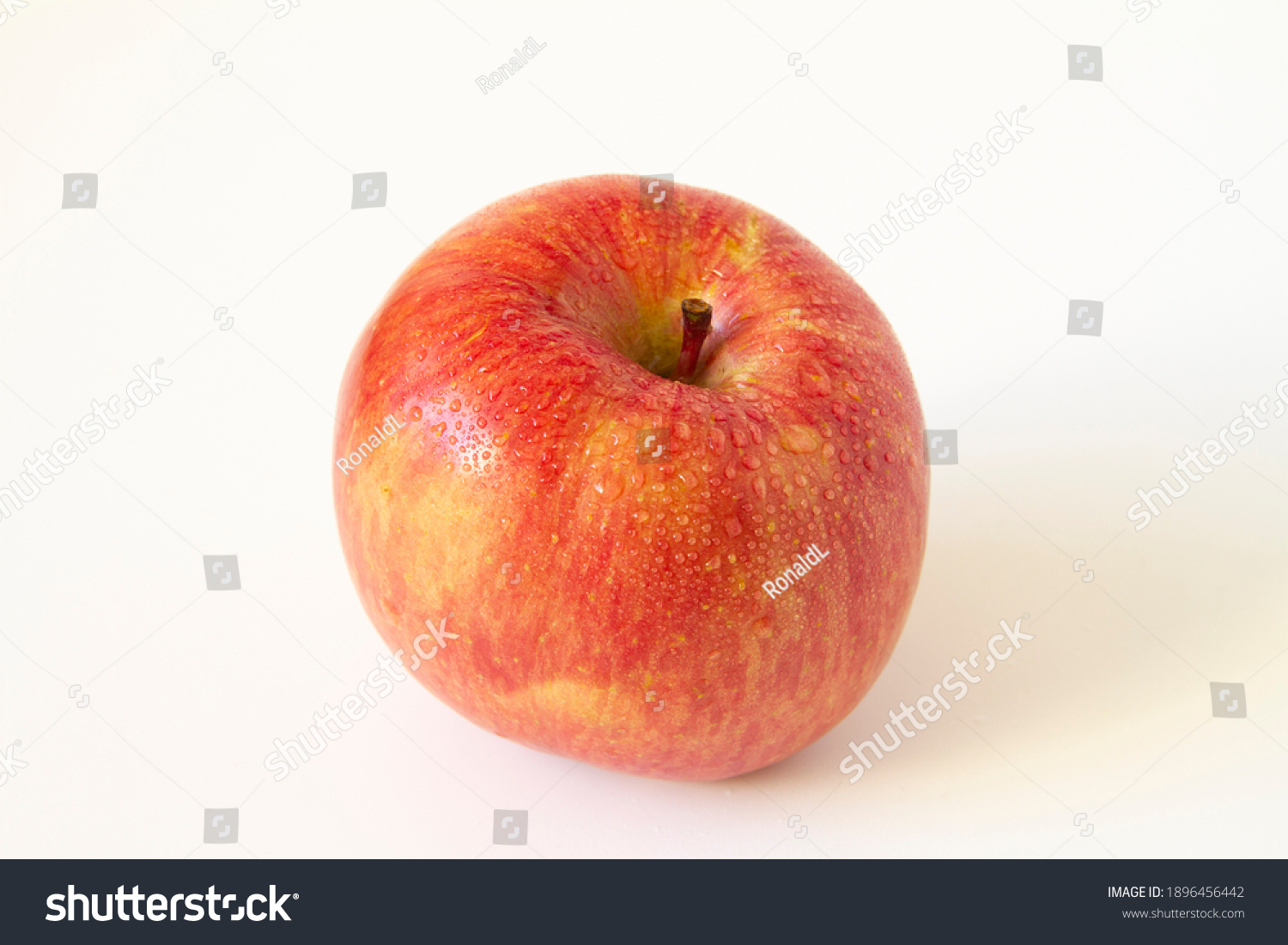 Honeycrisp apple close up. White background. #1896456442