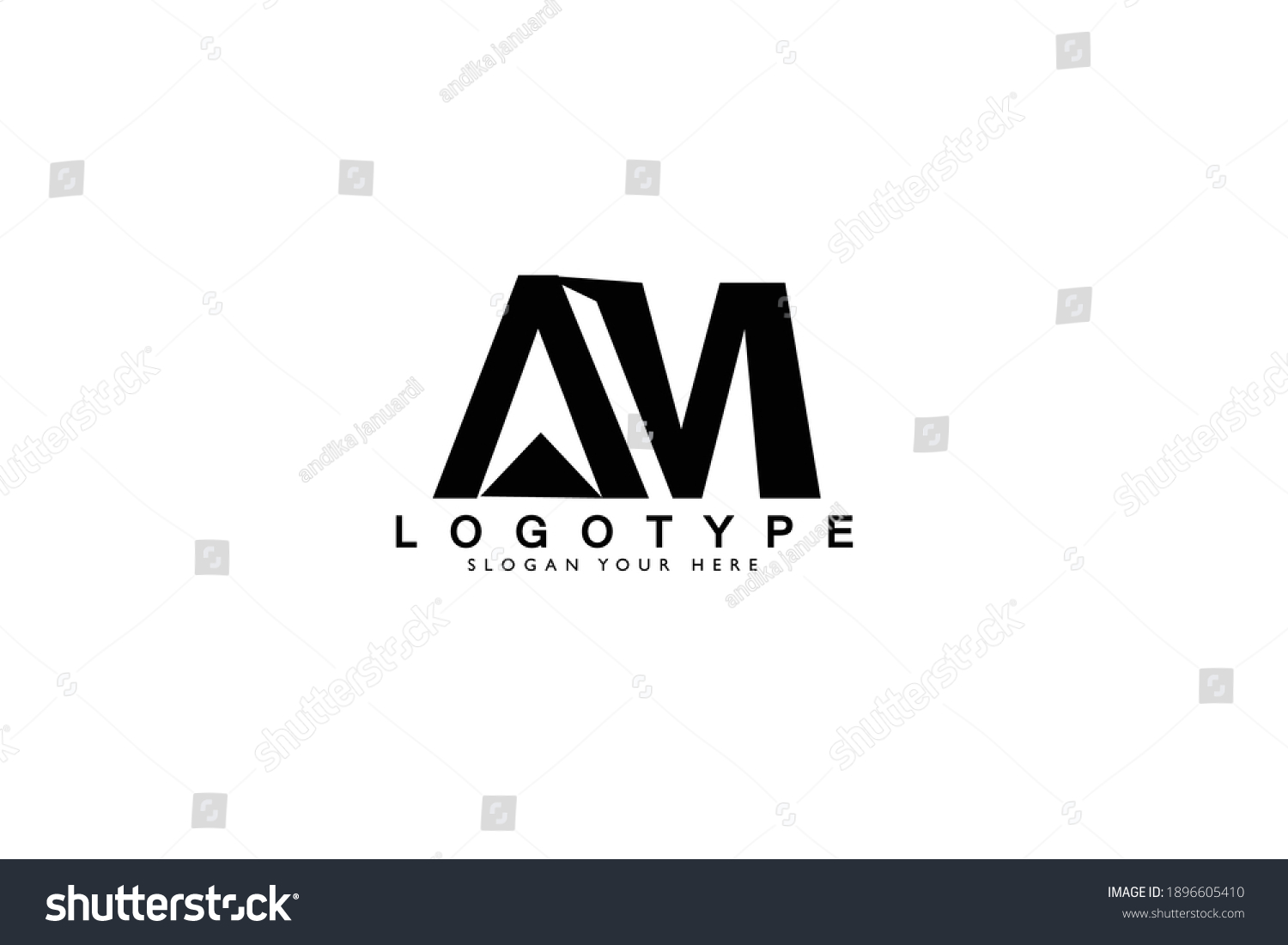 AM letter original monogram logo design - Royalty Free Stock Vector ...