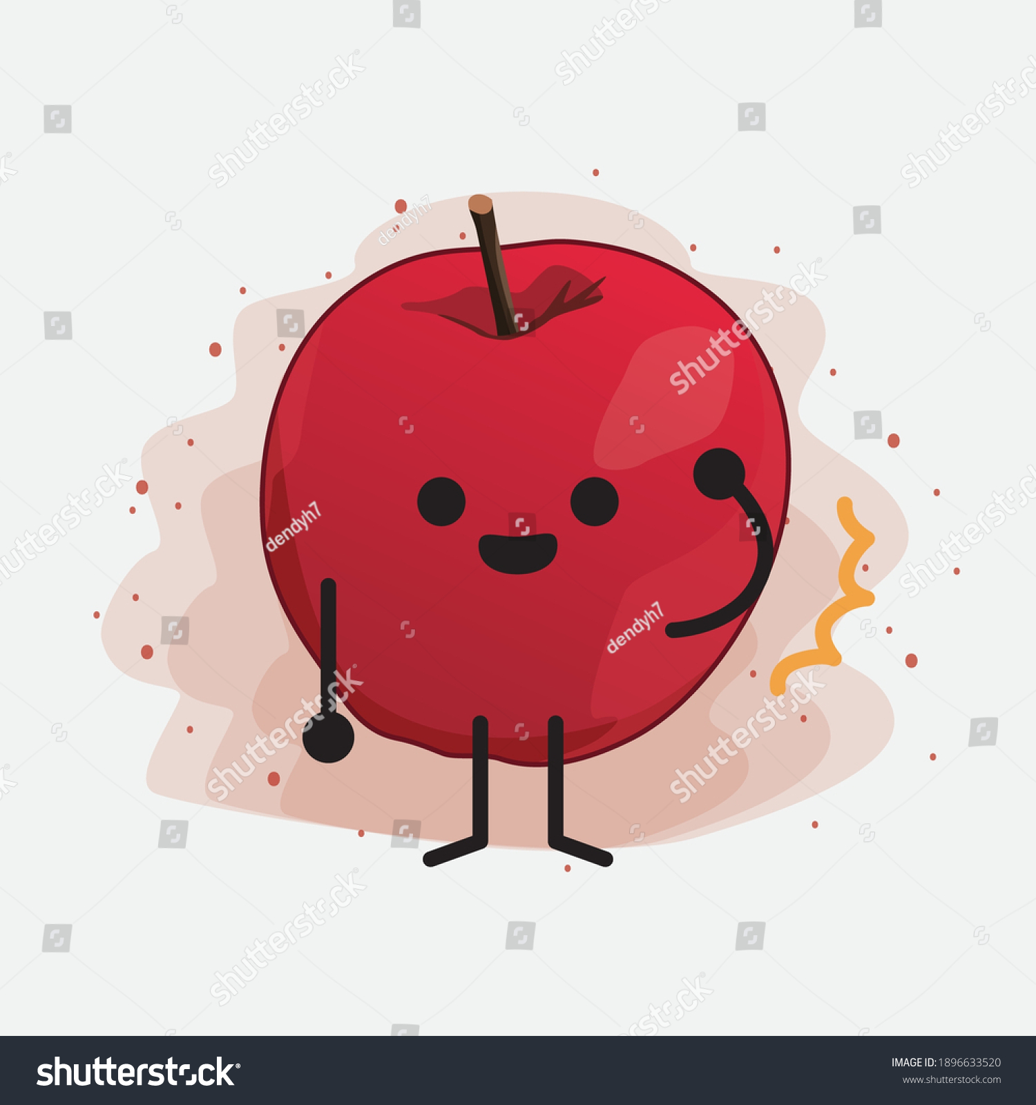 Cute Apple Vector Character Illustration on - Royalty Free Stock Vector ...