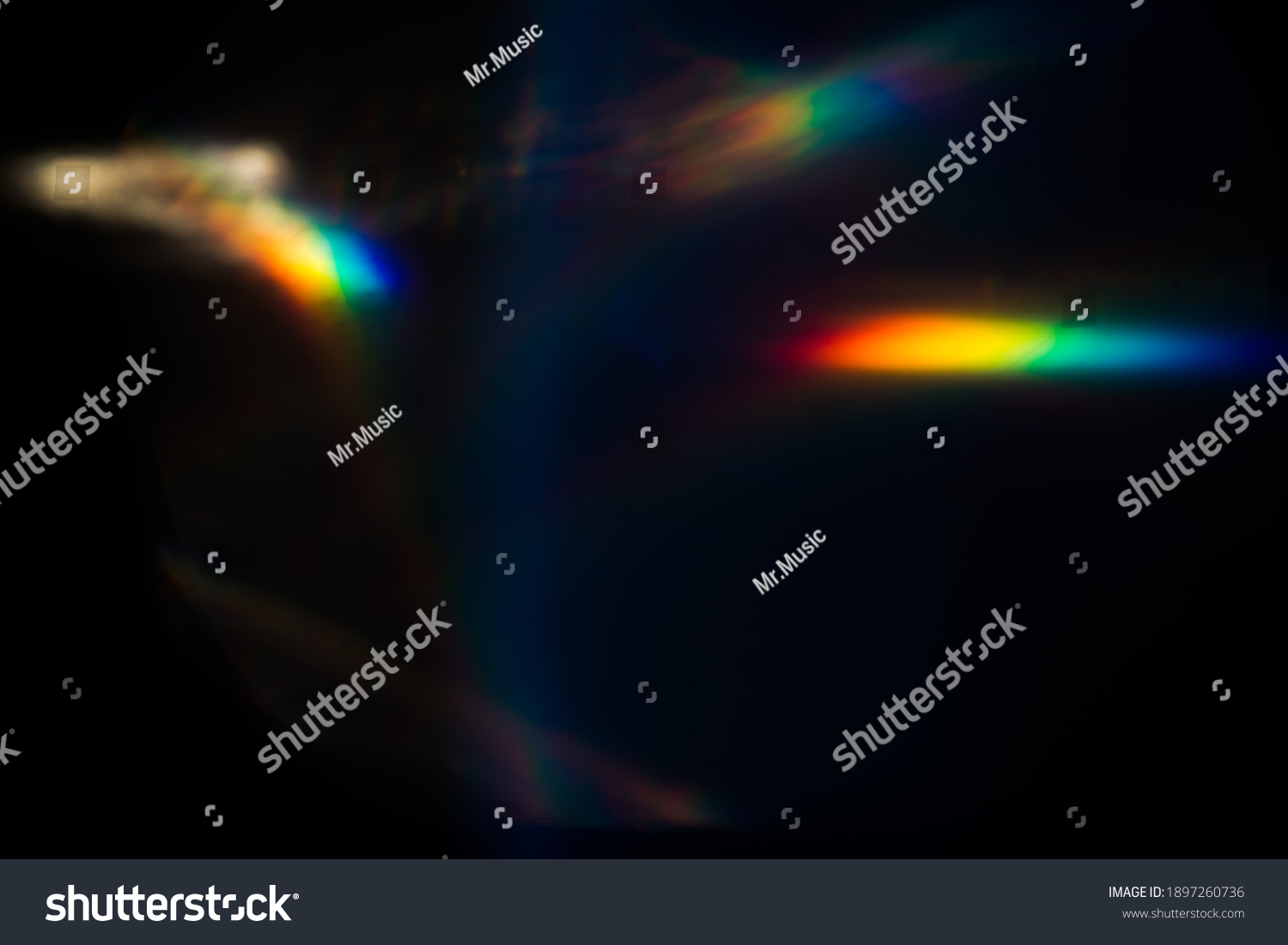 Abstract blurred background of colorful lens flare bokeh. #1897260736