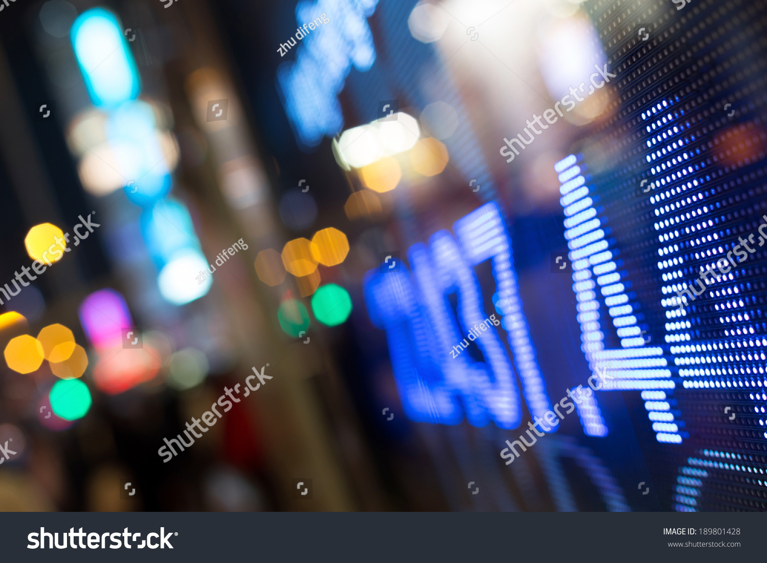 Display of Stock market quotes  #189801428