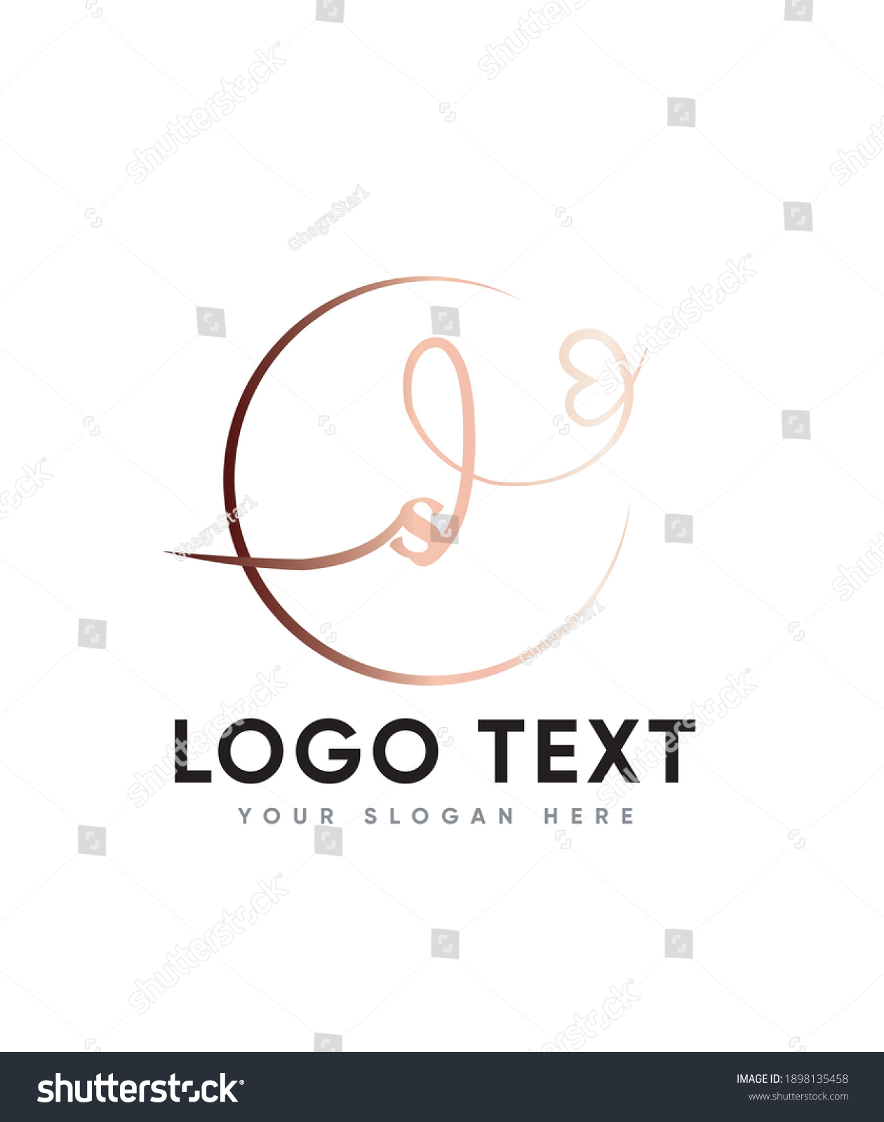 A casual, elegant touch and a chic handwritten letter type S logo template, Vector logo for business and company identity  #1898135458