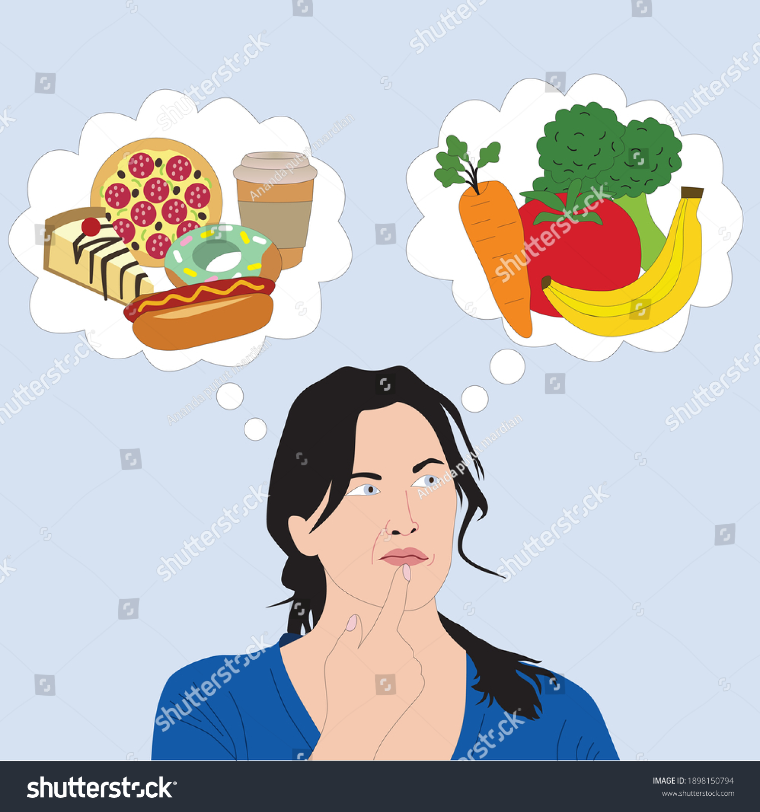 illustration of a woman who is confused about - Royalty Free Stock ...