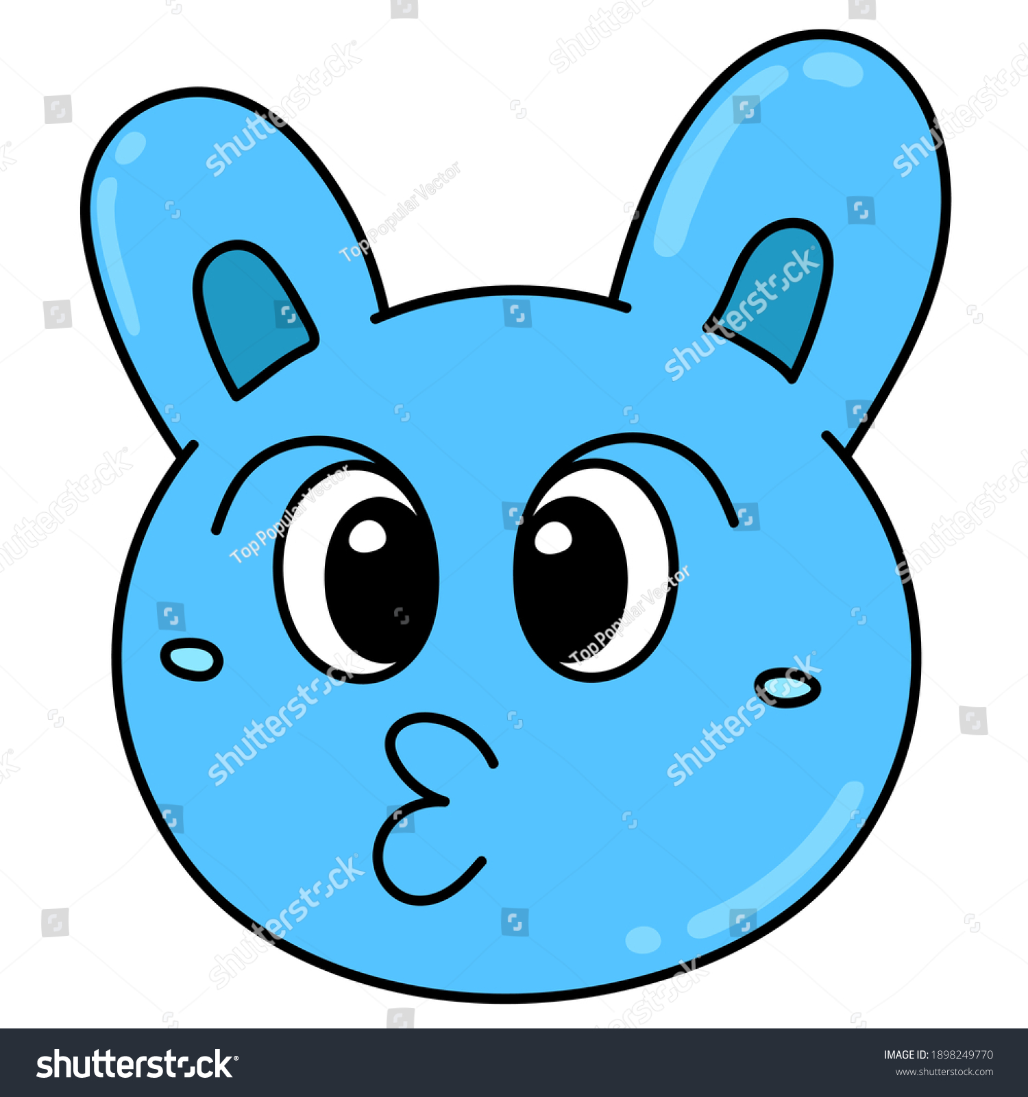 emoticon head cute creature expression pouting - Royalty Free Stock ...