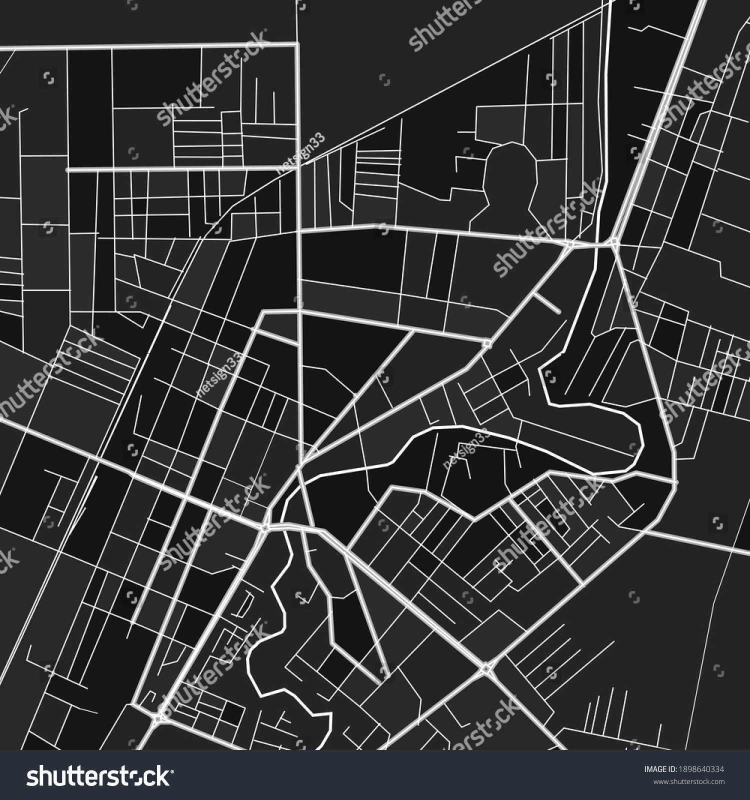 Dark vector art map of Fier, Albania with fine - Royalty Free Stock ...