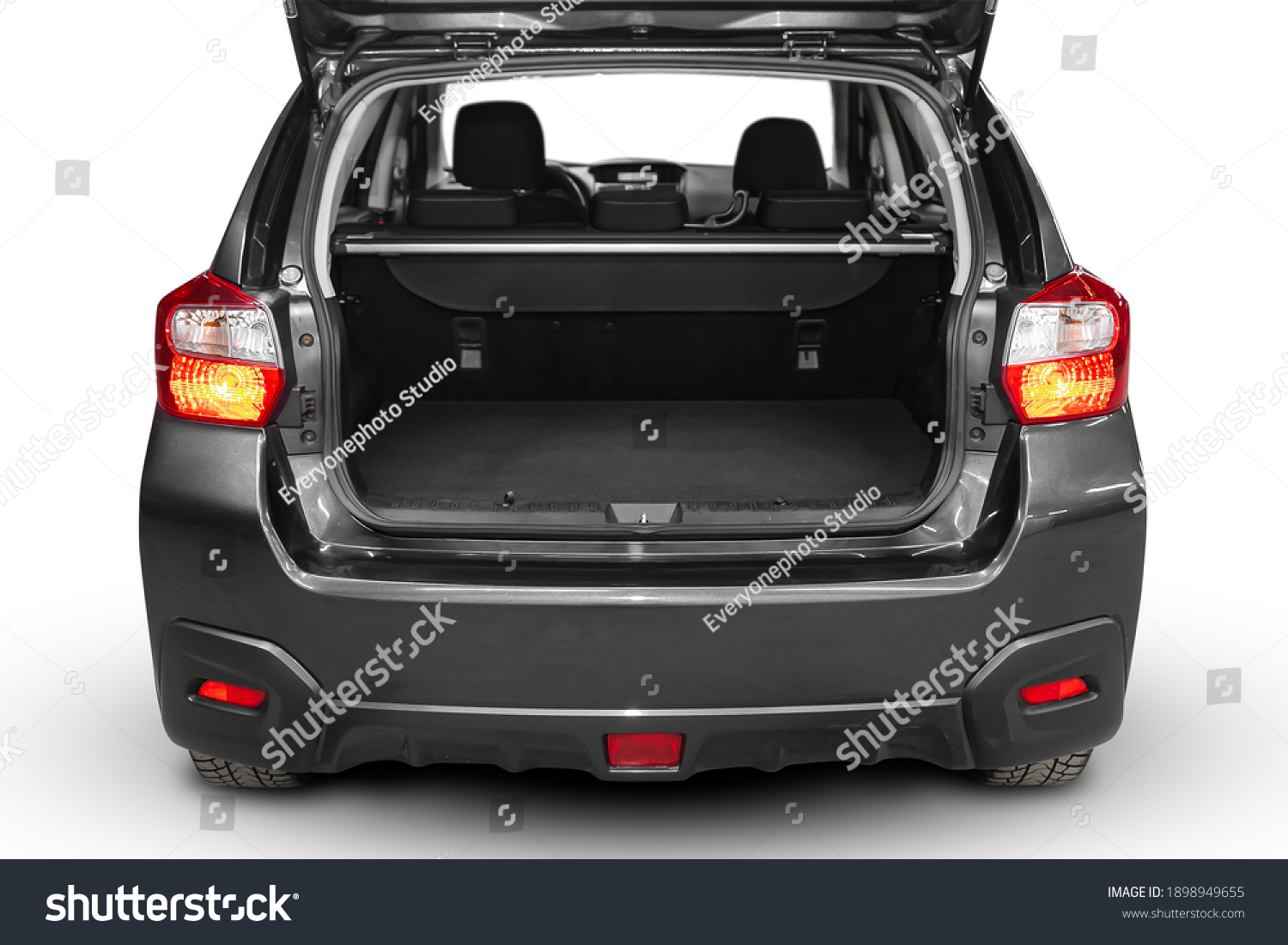 Clean, open empty trunk in the gray  car SUV on white isolated  background #1898949655