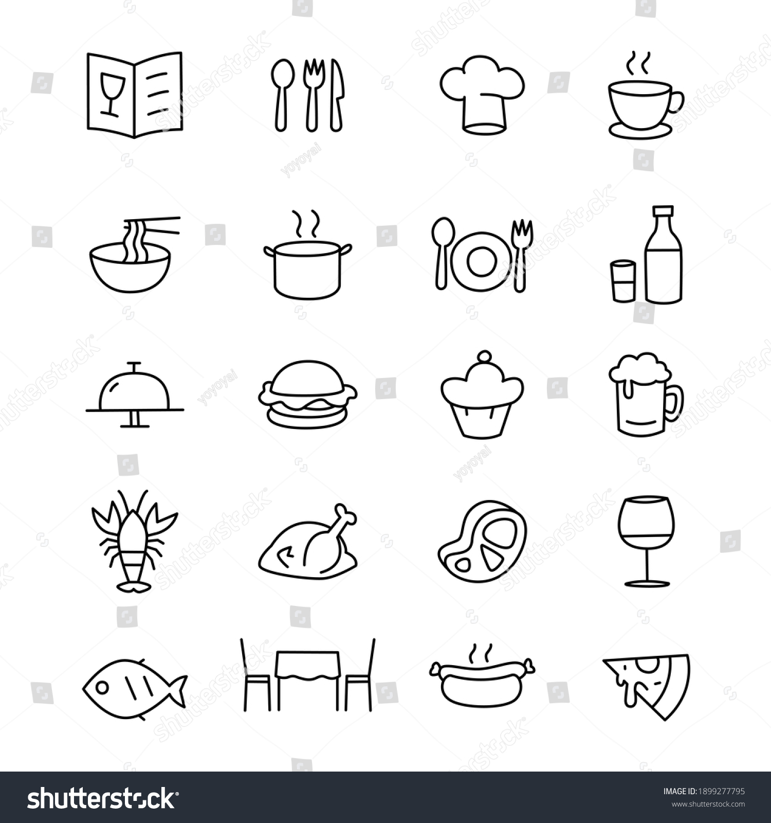 simple icon food on white background, vector #1899277795