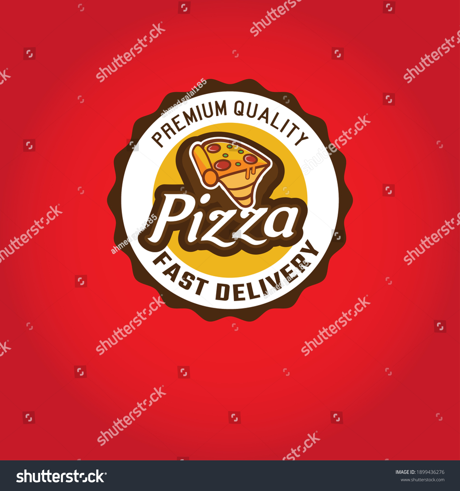 One Slice Pizza Cone Logo - Royalty Free Stock Photo 1899436276 ...