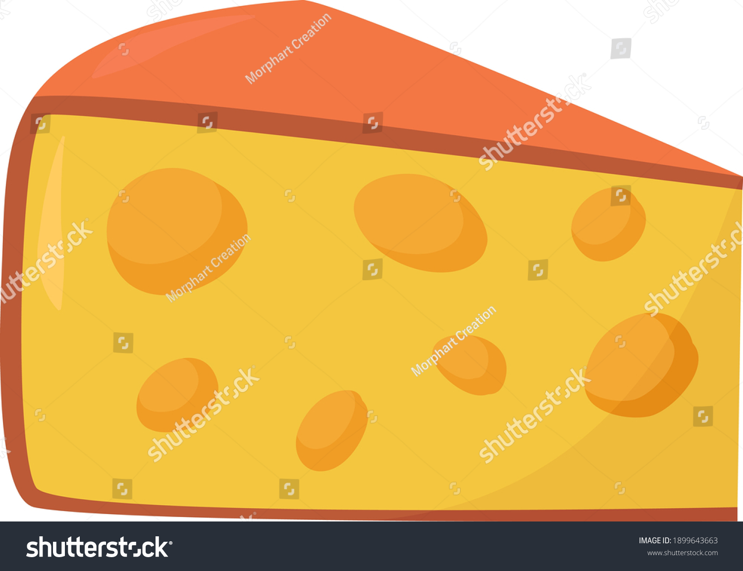 Slice Of Cheese With Holes Illustration Vector Royalty Free Stock Vector Avopix Com