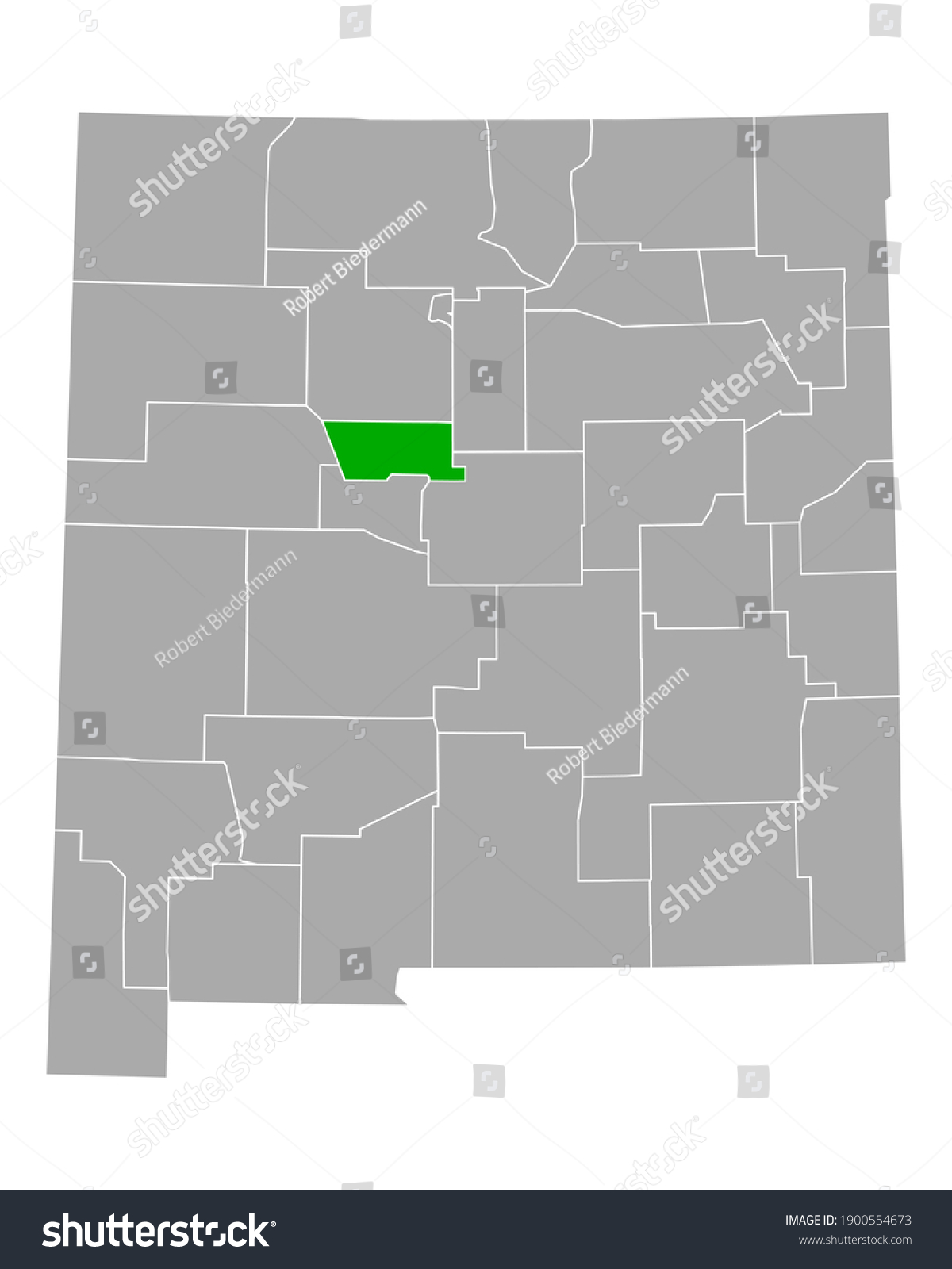 Map of Bernalillo in New Mexico on white Royalty Free Stock Vector 1900554673