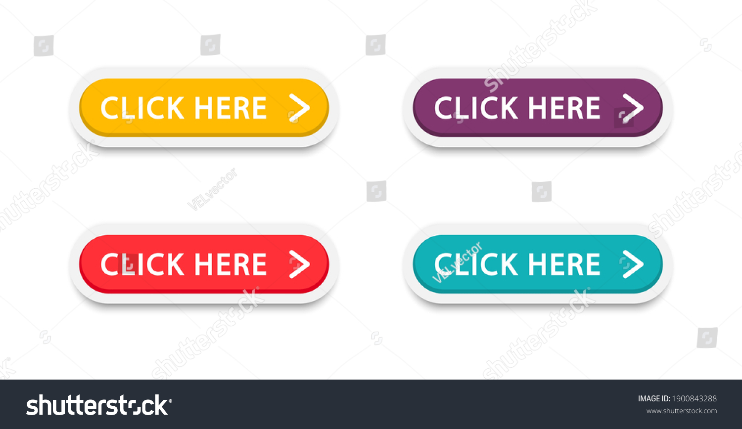 Click here button with arrow pointer clicking icon. Click here vector web button. Web button with action of arrow pointer. Click here, UI button concept. Vector illustration #1900843288