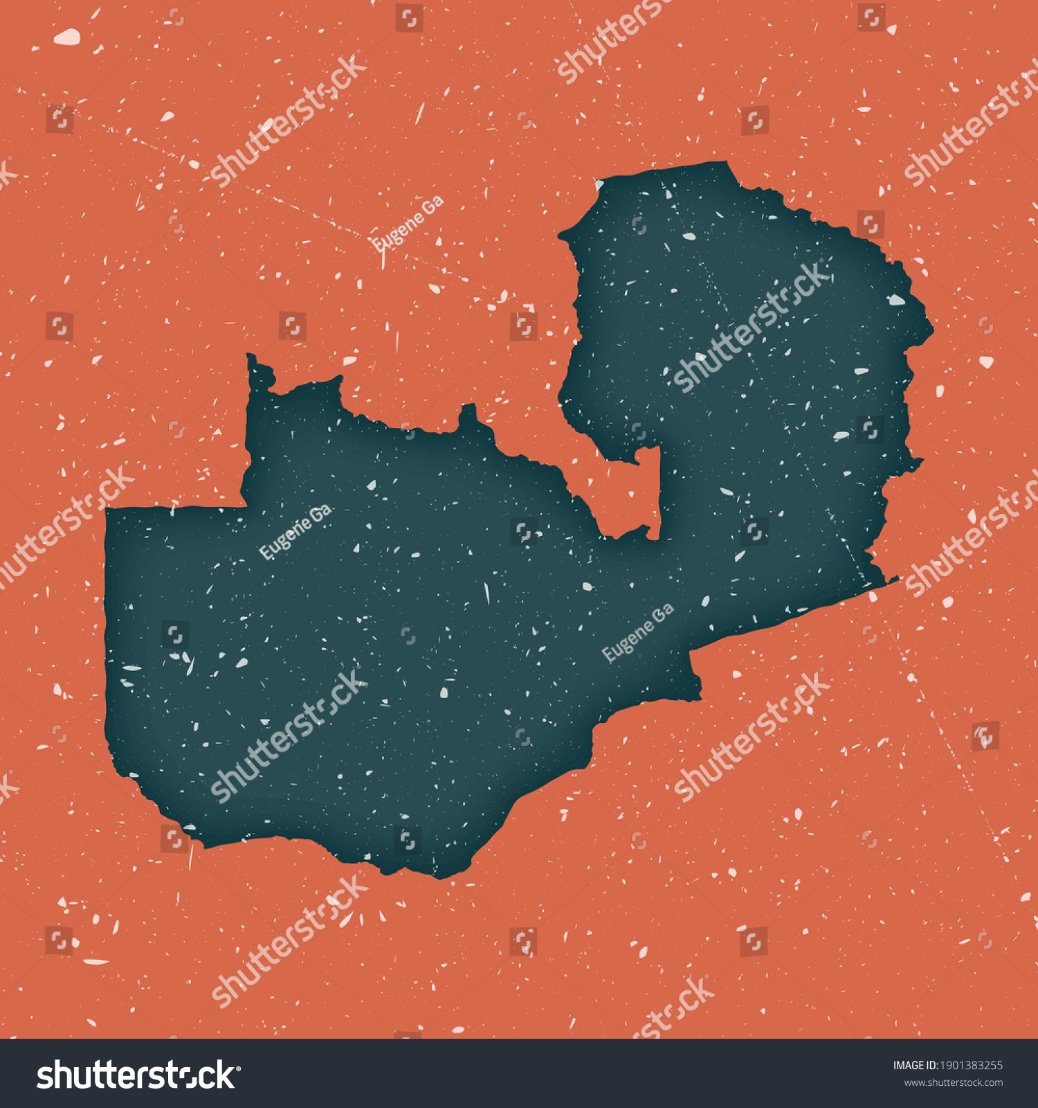 Zambia Vintage Map Grunge Map Of The Country Royalty Free Stock