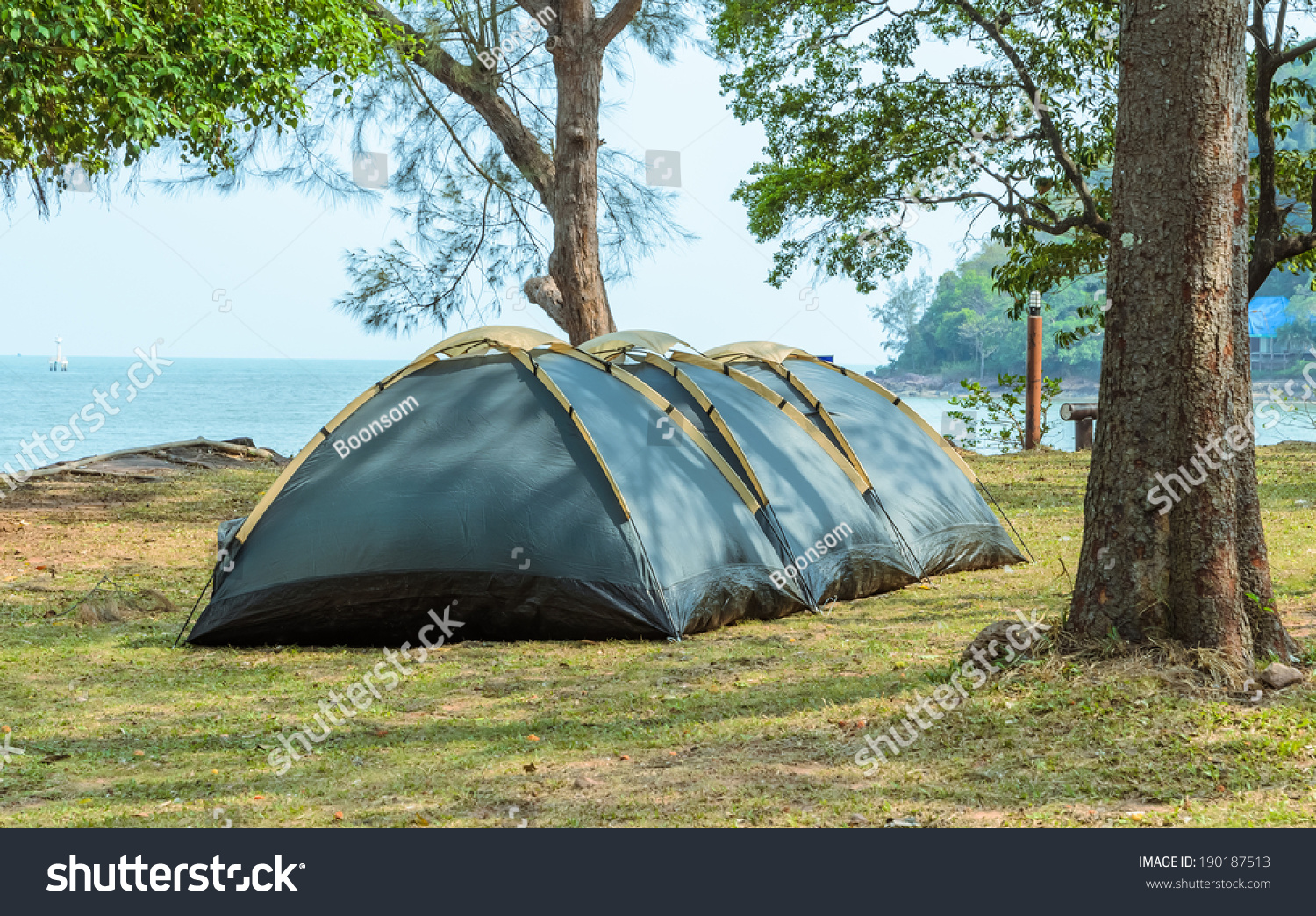 Camping tents on the sea shore #190187513