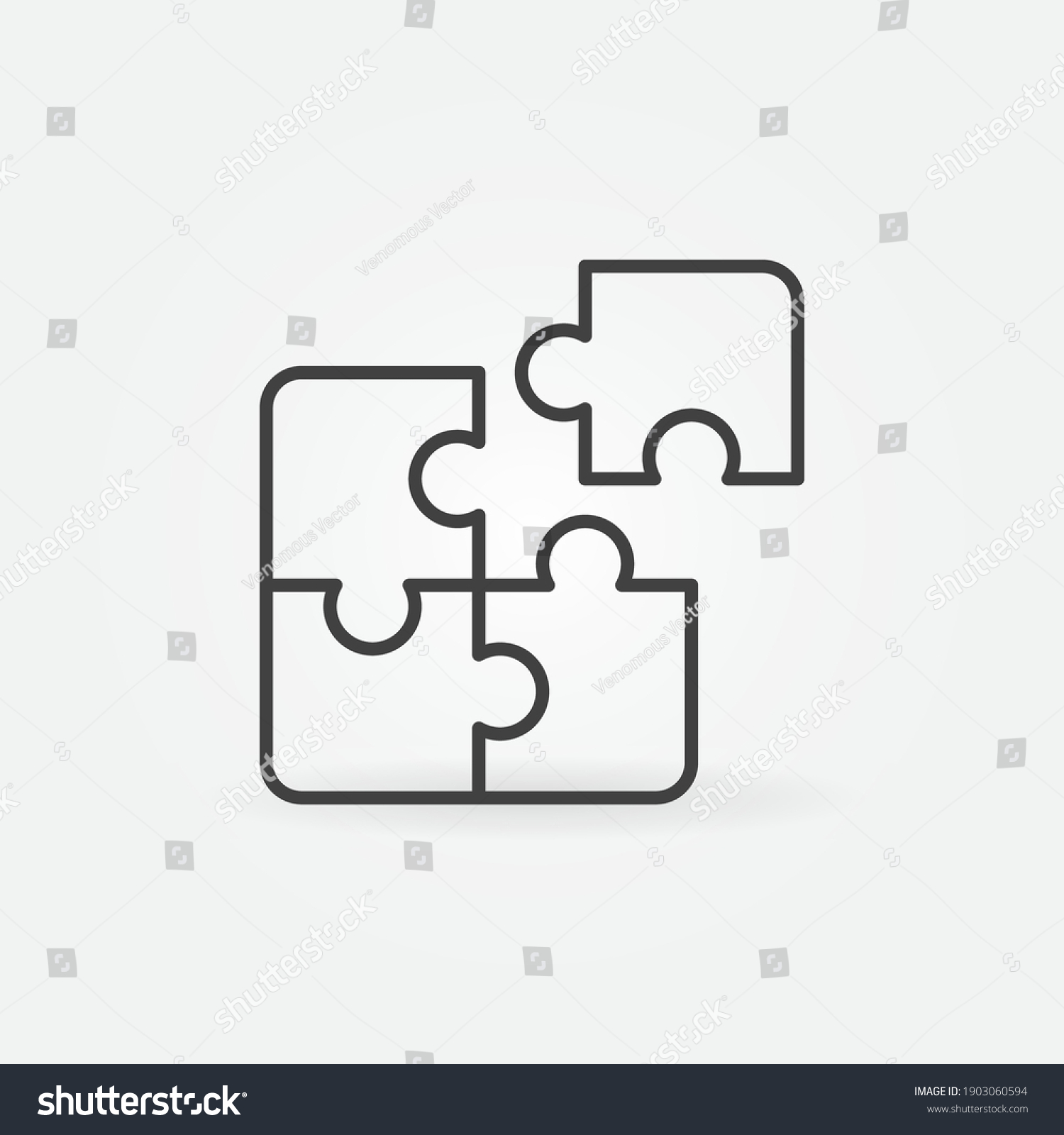 Puzzle Pieces vector concept simple icon or symbol in thin line style #1903060594
