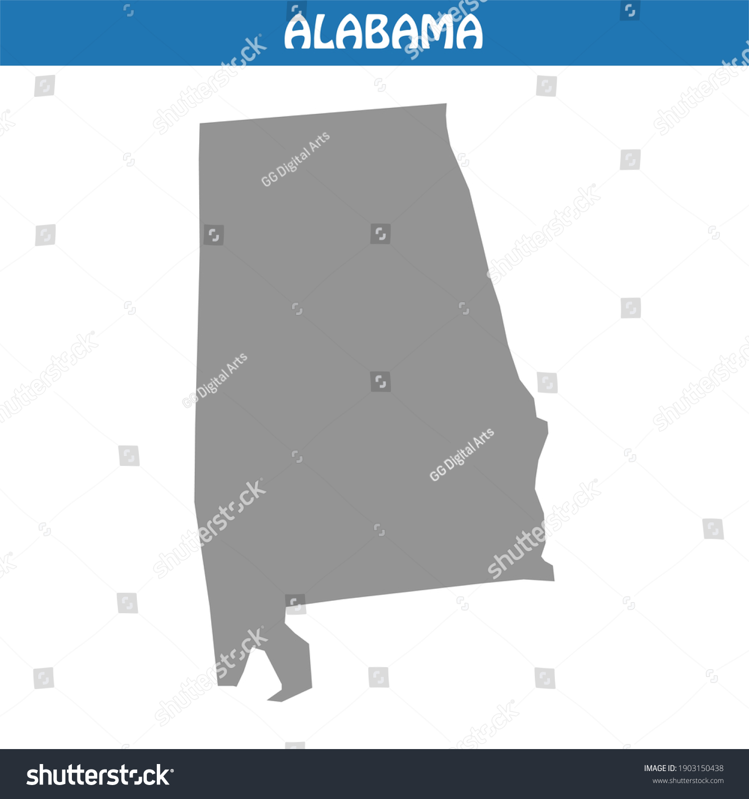 Alabama Map Vector Editable Maps Royalty Free Stock Vector 1903150438 0271