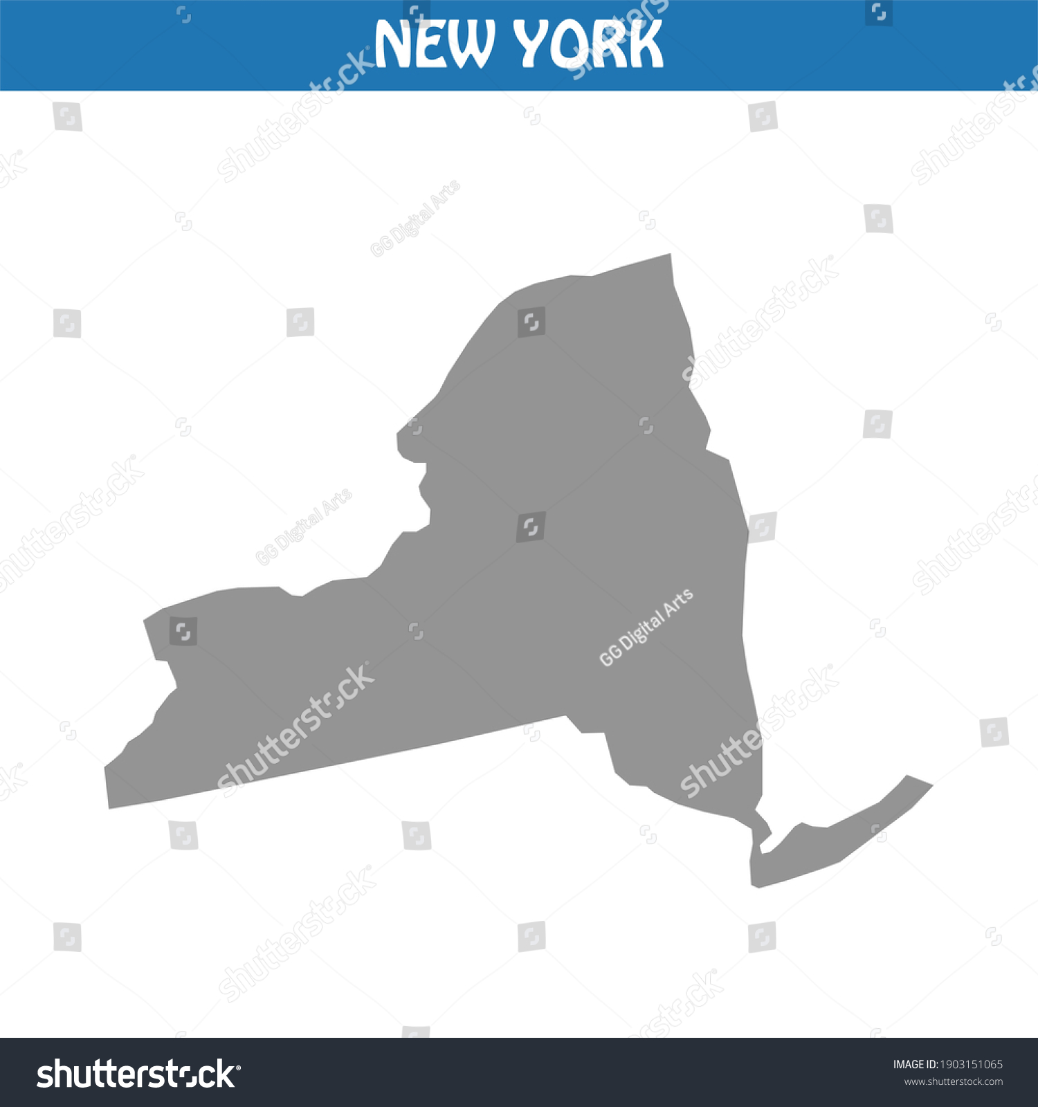 New York Map Vector Editable Maps Royalty Free Stock Vector 1903151065