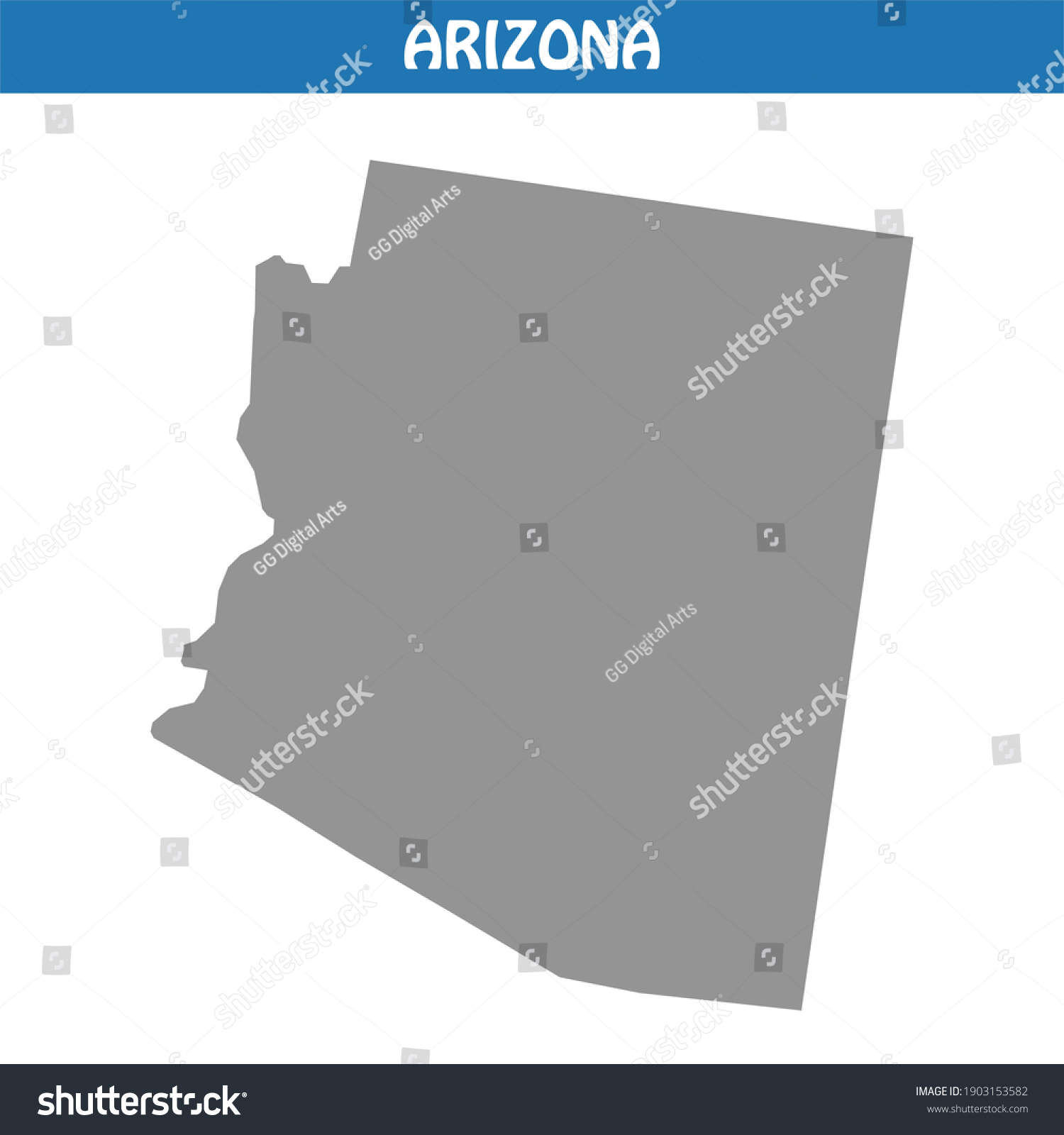 Arizona Map Vector Editable Maps Royalty Free Stock Vector