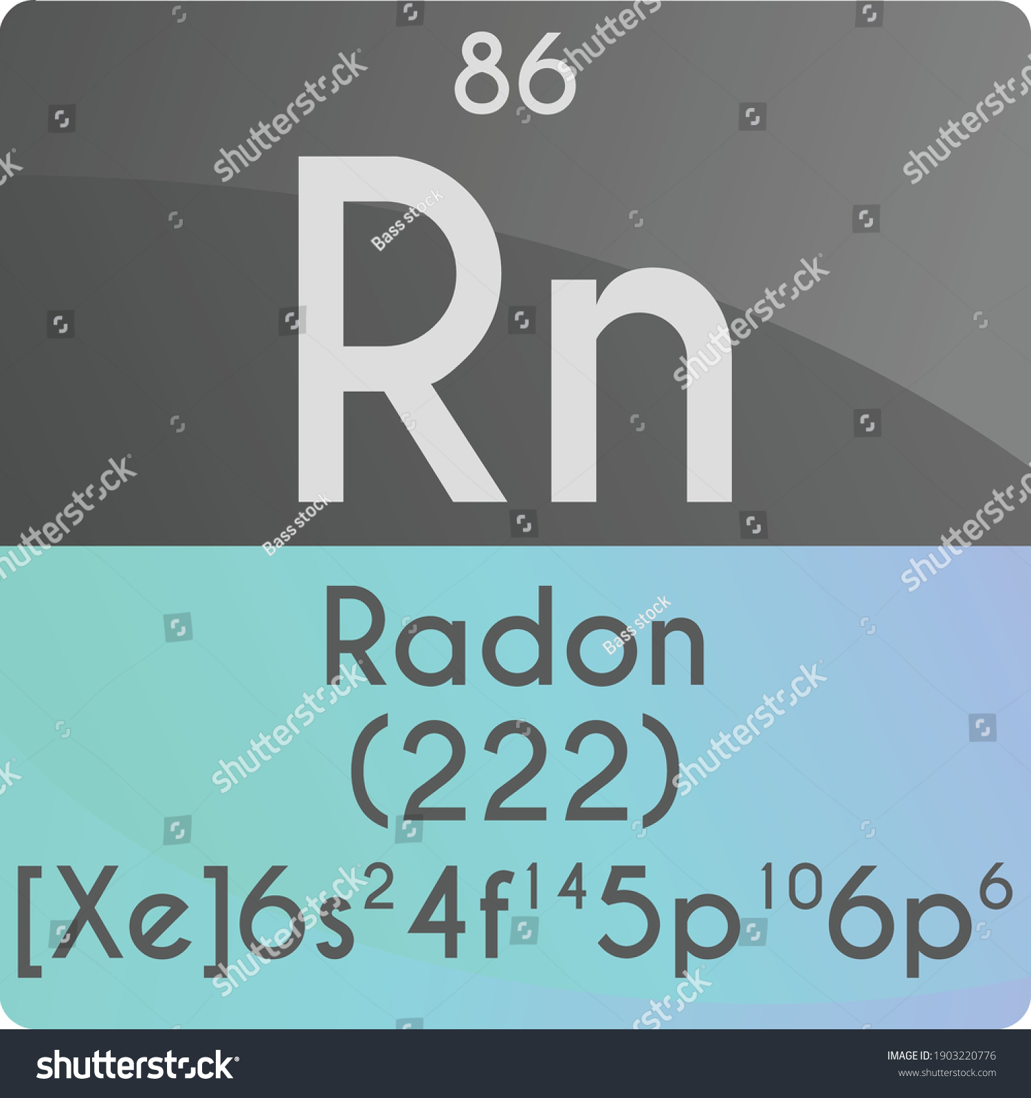 Rn Radon Noble gas Chemical Element Periodic - Royalty Free Stock ...