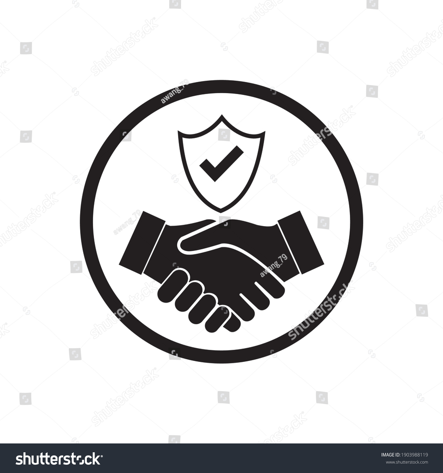 Trust icon vector. Handshake icon. Partnership - Royalty Free Stock ...