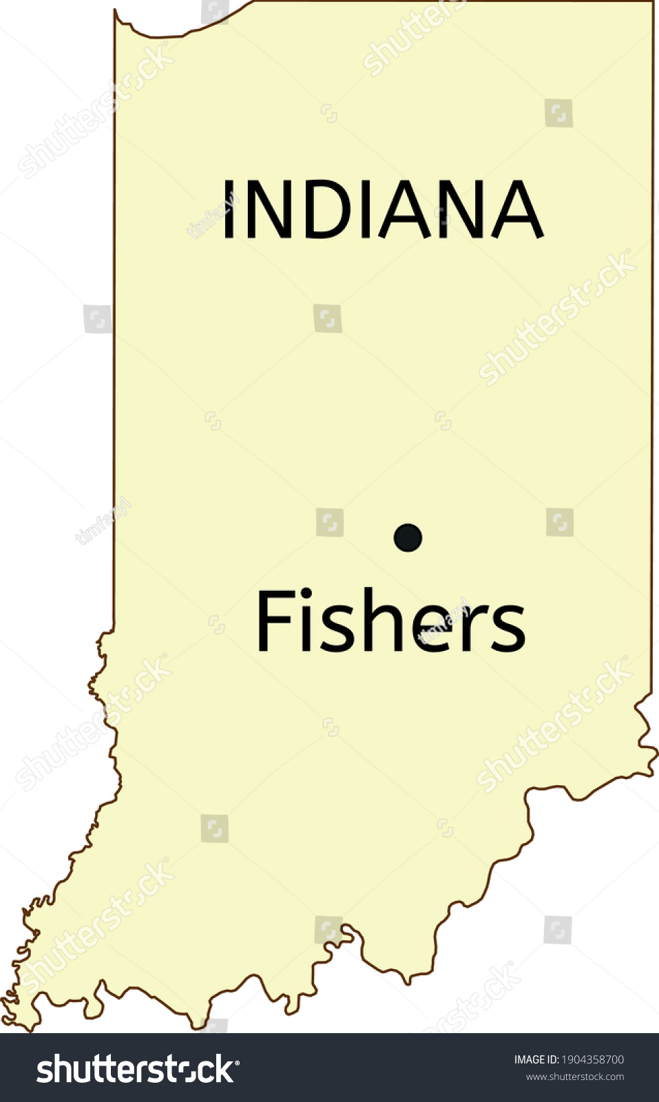 Fishers town location on Indiana map - Royalty Free Stock Vector ...