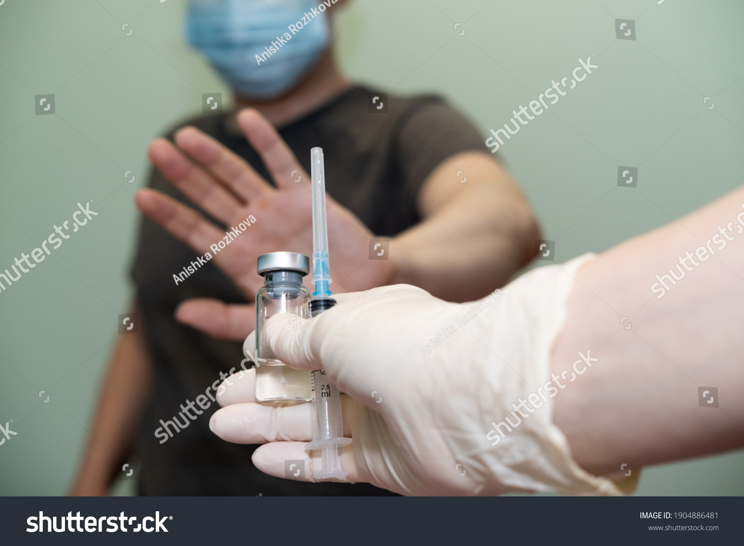 the patient does not agree to put the vaccine, vaccination. #1904886481