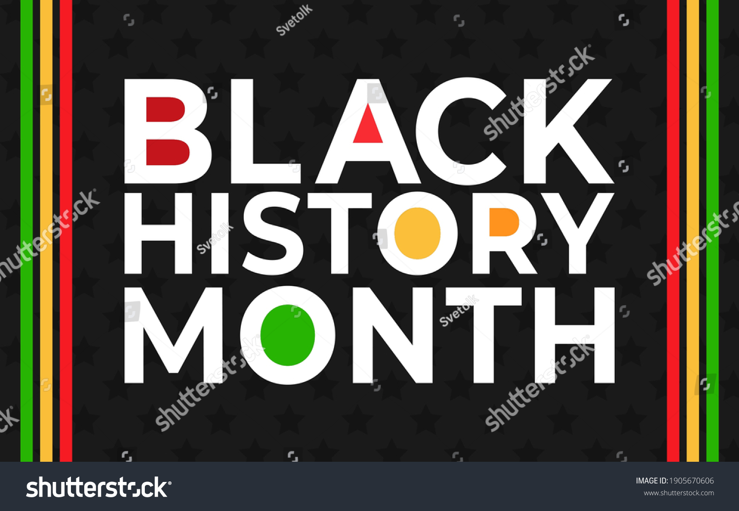 Black History Month Banner Template. Vector - Royalty Free Stock Vector 