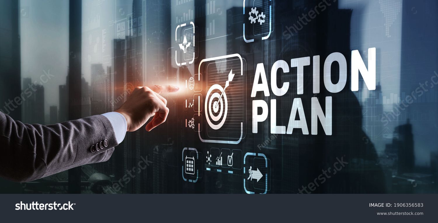 Business Action Plan strategy concept on virtual screen. Time management. #1906356583