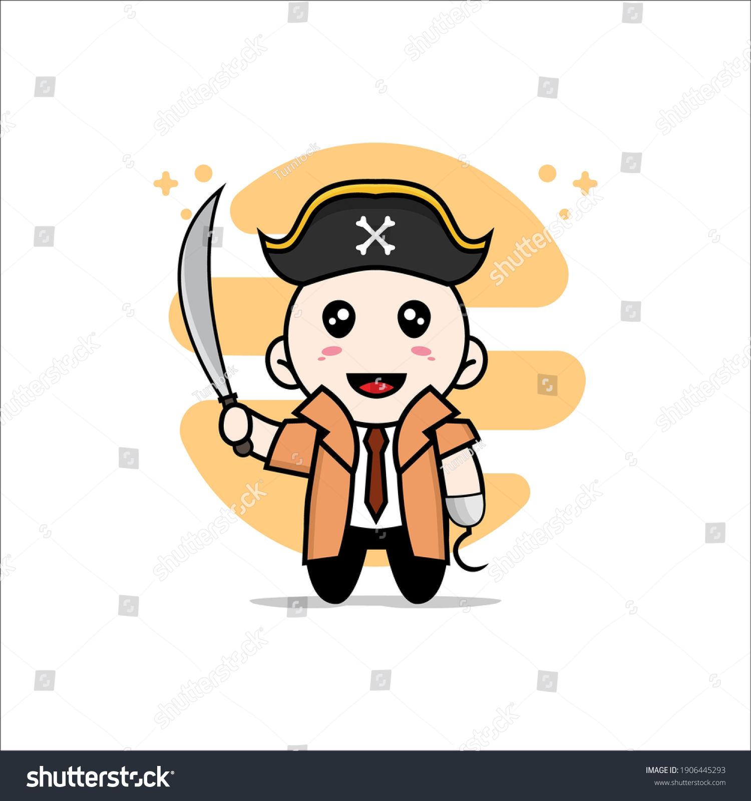 Cute detective character wearing Pirate costume. - Royalty Free Stock ...