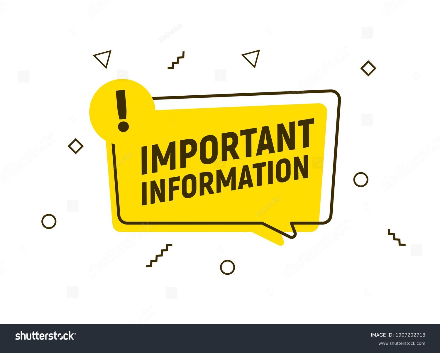 Important attention notice sign. Announce message banner important information #1907202718