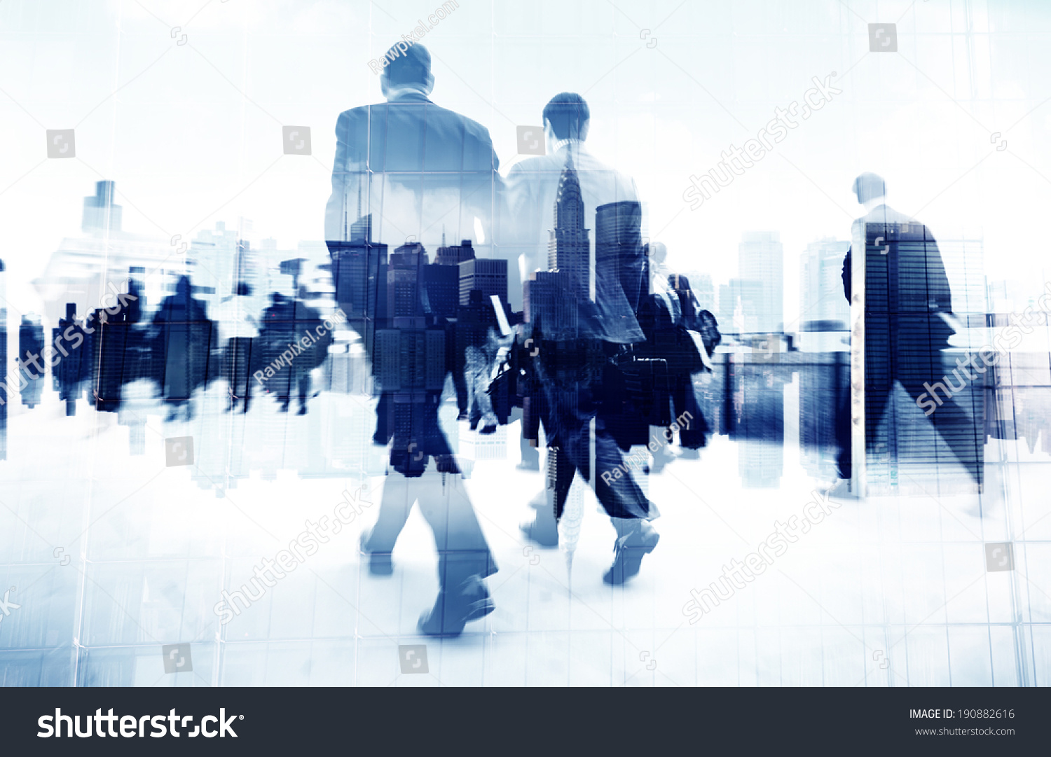 Abstract Image of Business People Walking on the Street #190882616