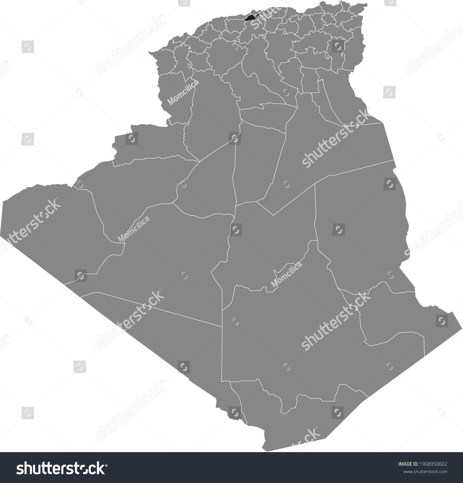 Black location map of the Algerian Blida - Royalty Free Stock Vector ...