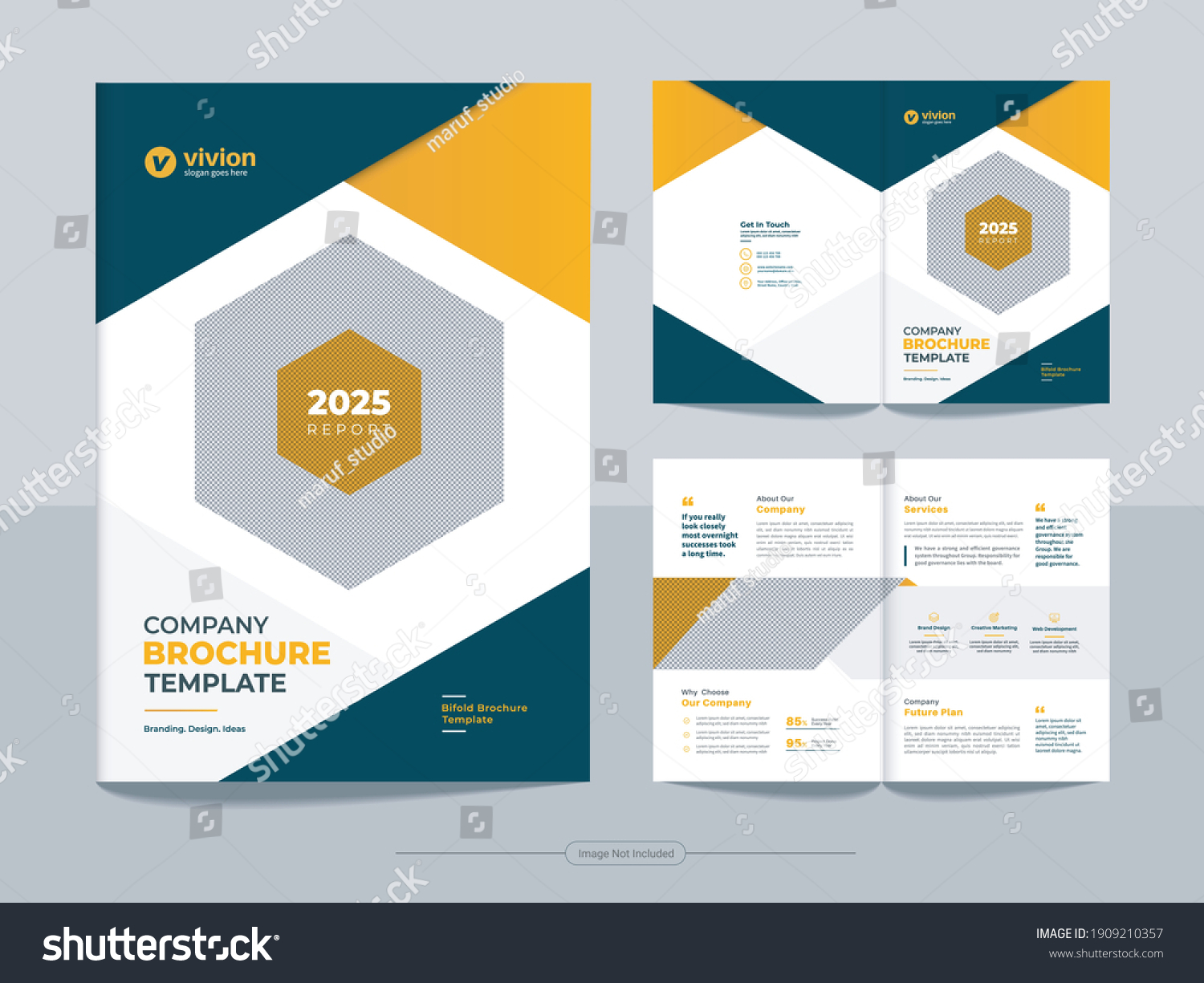 Corporate Bi Fold Business Brochure Template - Royalty Free Stock ...