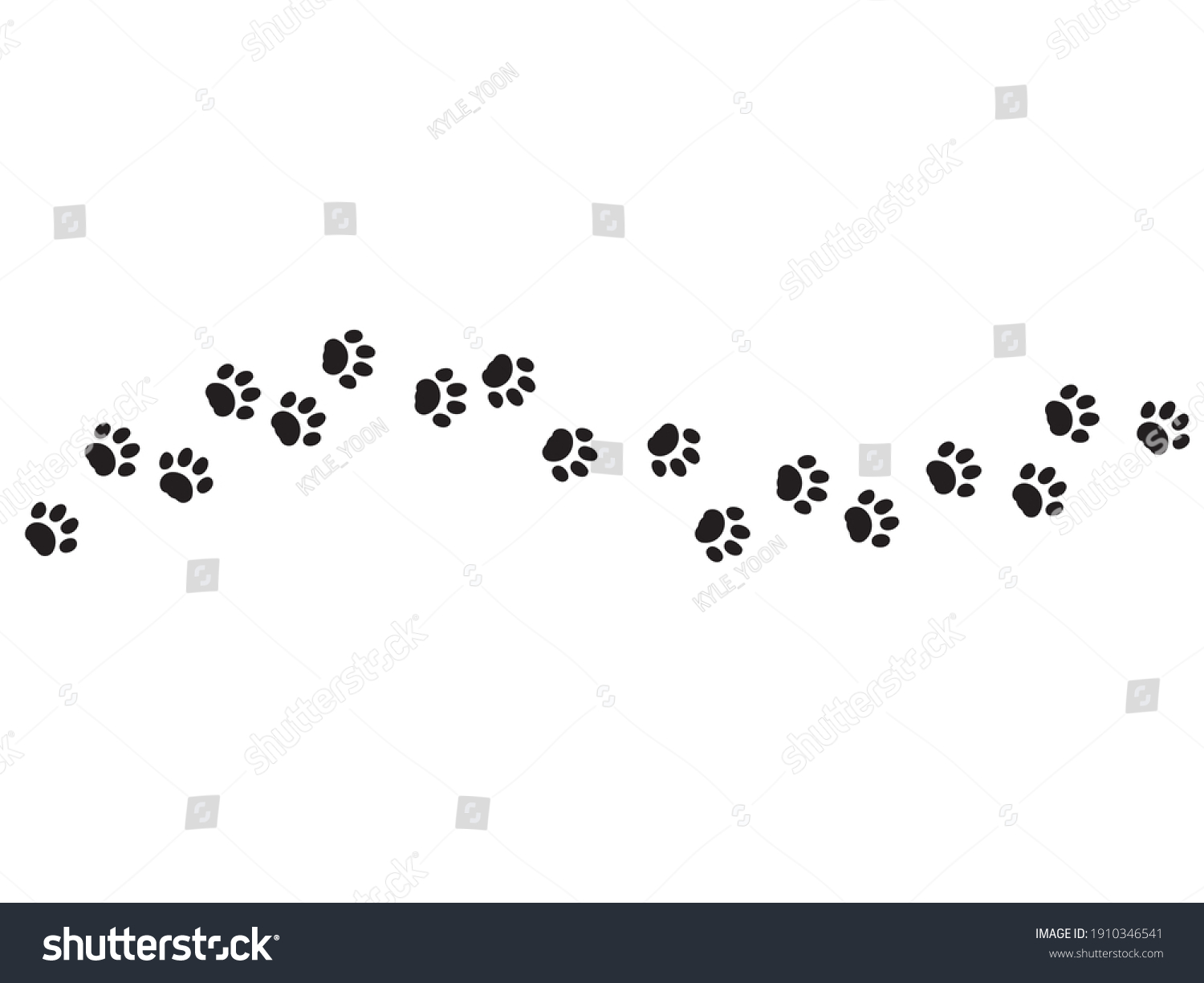 black vector animal footprint walk - Royalty Free Stock Vector ...