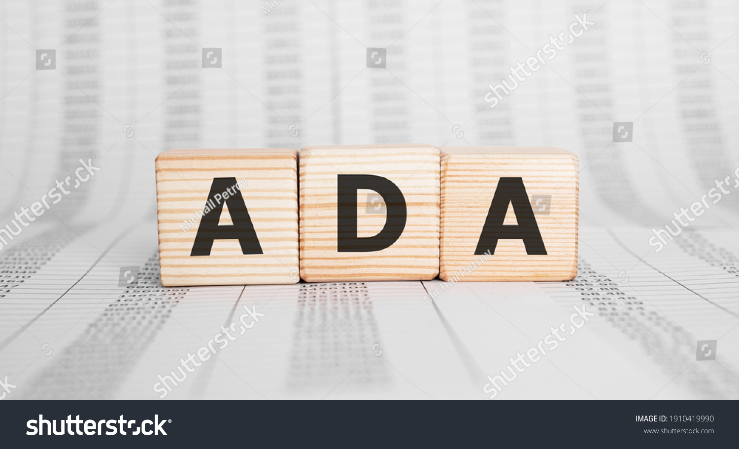 Word ADA made with wood building blocks, business concept. #1910419990