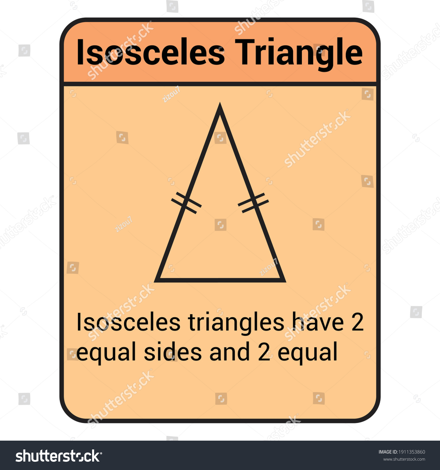 Types Of Triangles Isosceles Triangle Royalty Free Stock Vector 1911353860