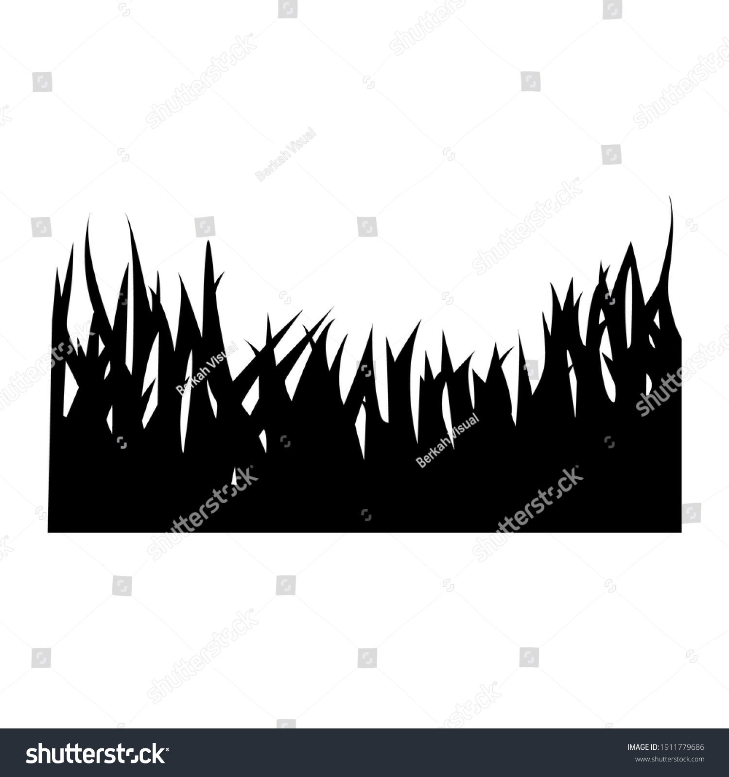 Grass. Silhouette of Grass. Vector Illustration - Royalty Free Stock ...